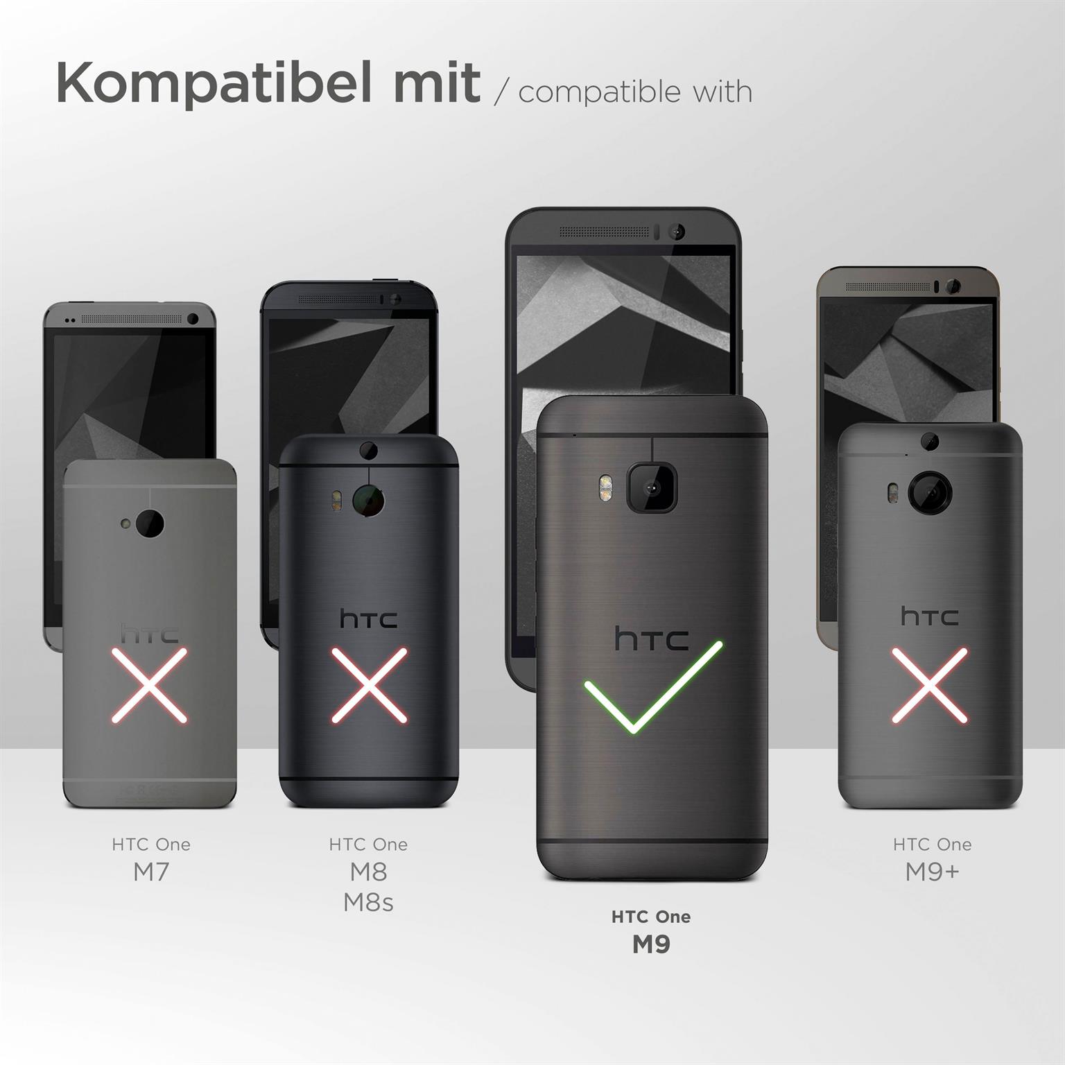 moex CitySling für HTC One M9 – Handytasche zum Umhängen mit Touch-Fenster, PU-Leder