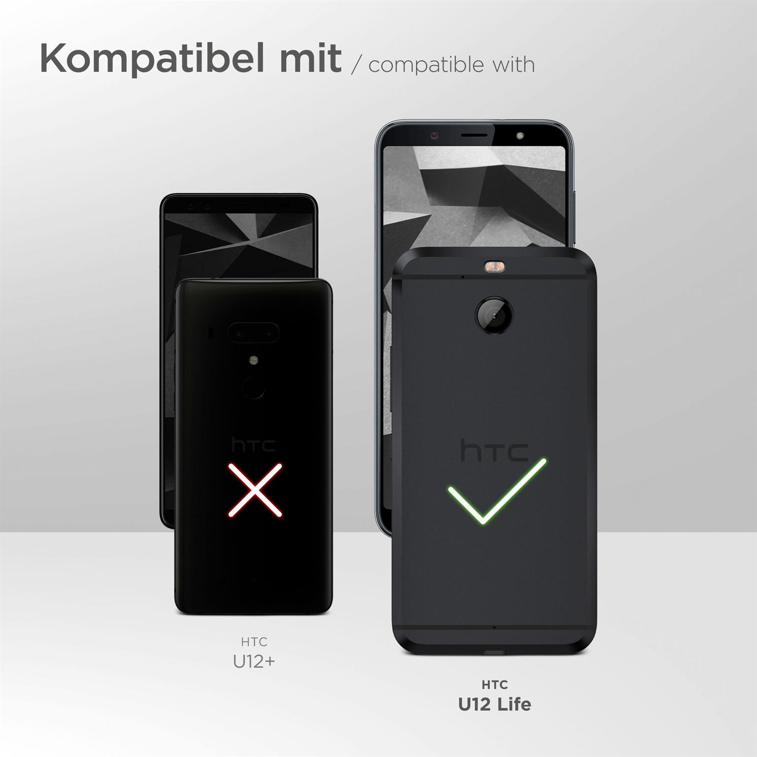 moex ShockProtect Klar für HTC U12 Life – Panzerglas für kratzfesten Displayschutz, Ultra klar