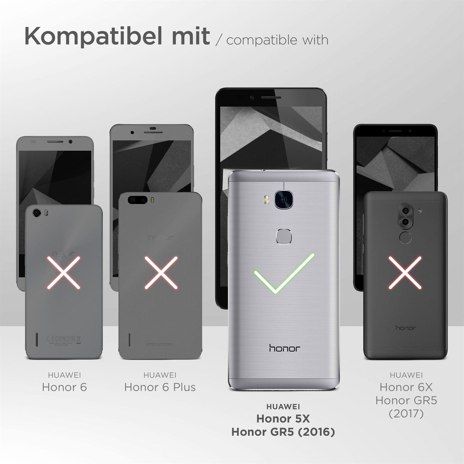 moex Casual Case für Huawei Honor 5X – 360 Grad Schutz Booklet, PU Lederhülle mit Kartenfach