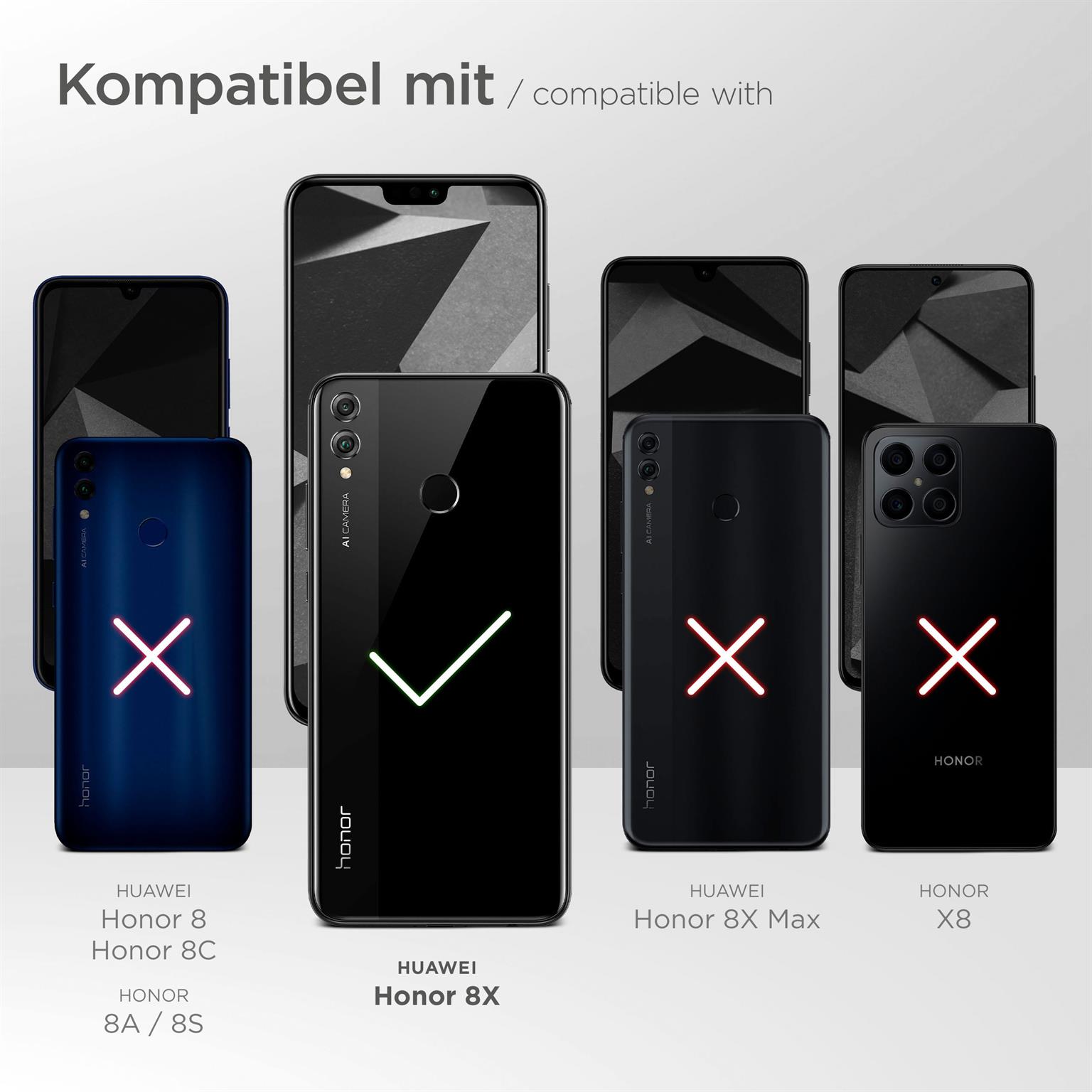 moex FlexProtect Klar für Huawei Honor 8X – Schutzfolie für unsichtbaren Displayschutz, Ultra klar