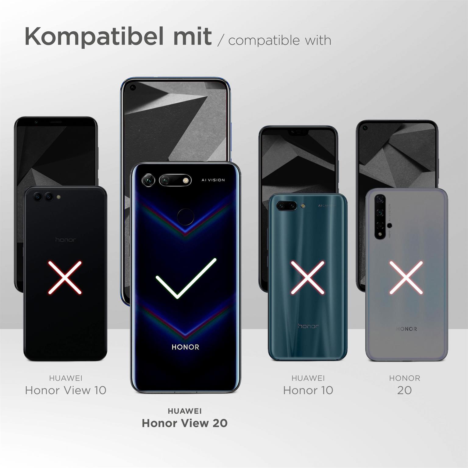 moex Comfort Case für Huawei Honor View 20 – Klapphülle mit Fenster, ultra dünnes Flip Case