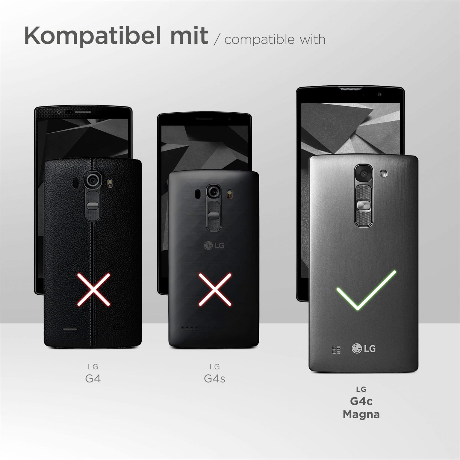 moex Plug Case für LG G4c – Handy Gürteltasche aus PU Leder mit Magnetverschluss