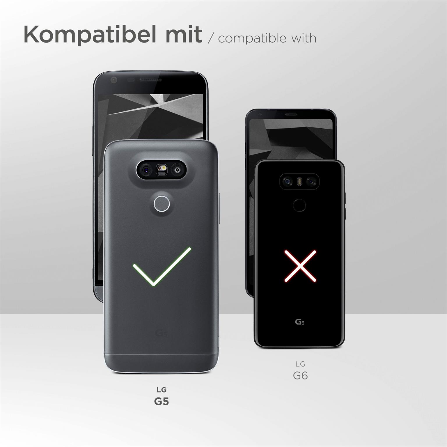 moex CitySling für LG G5 – Handytasche zum Umhängen mit Touch-Fenster, PU-Leder