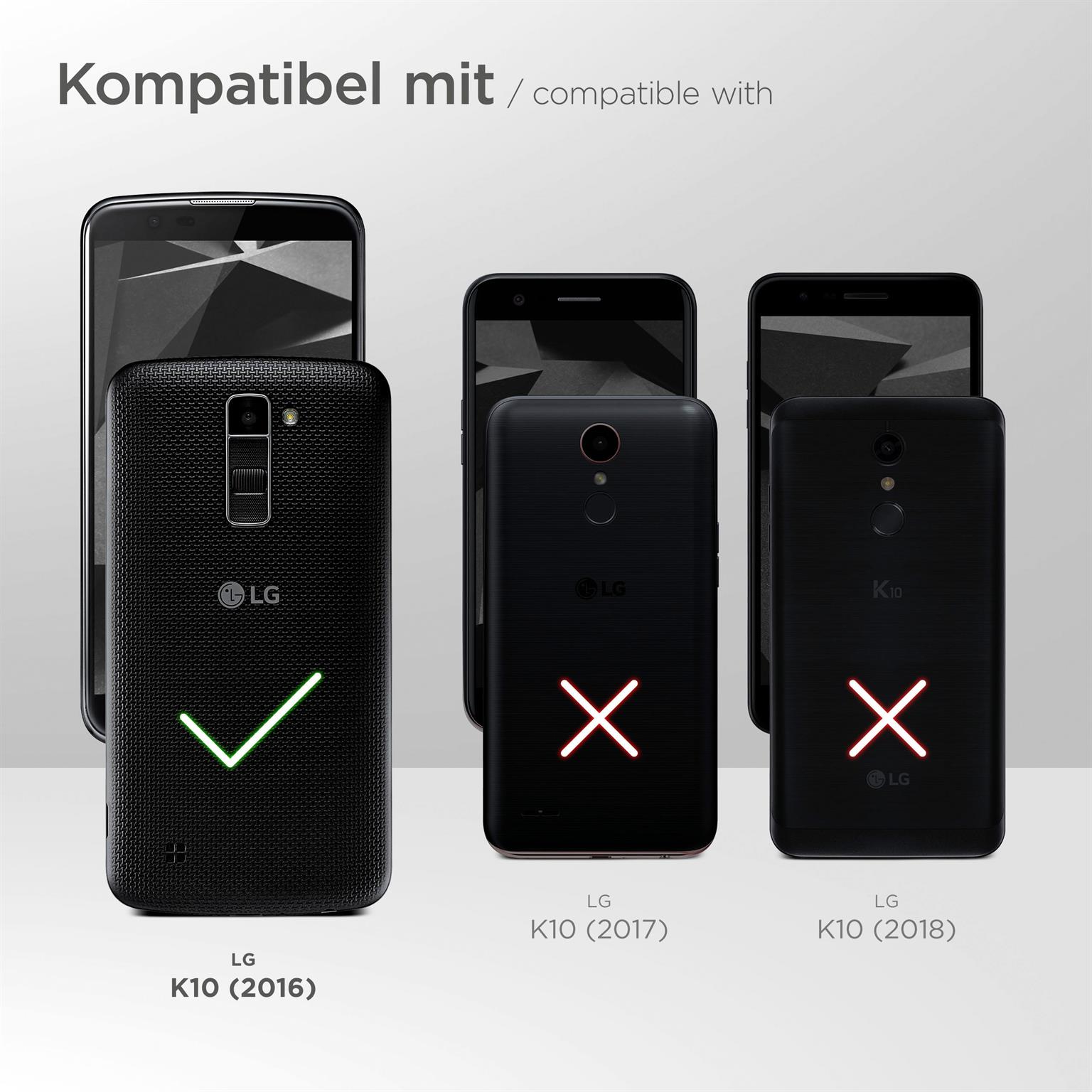 moex FlexProtect Klar für LG K10 (2016) – Schutzfolie für unsichtbaren Displayschutz, Ultra klar