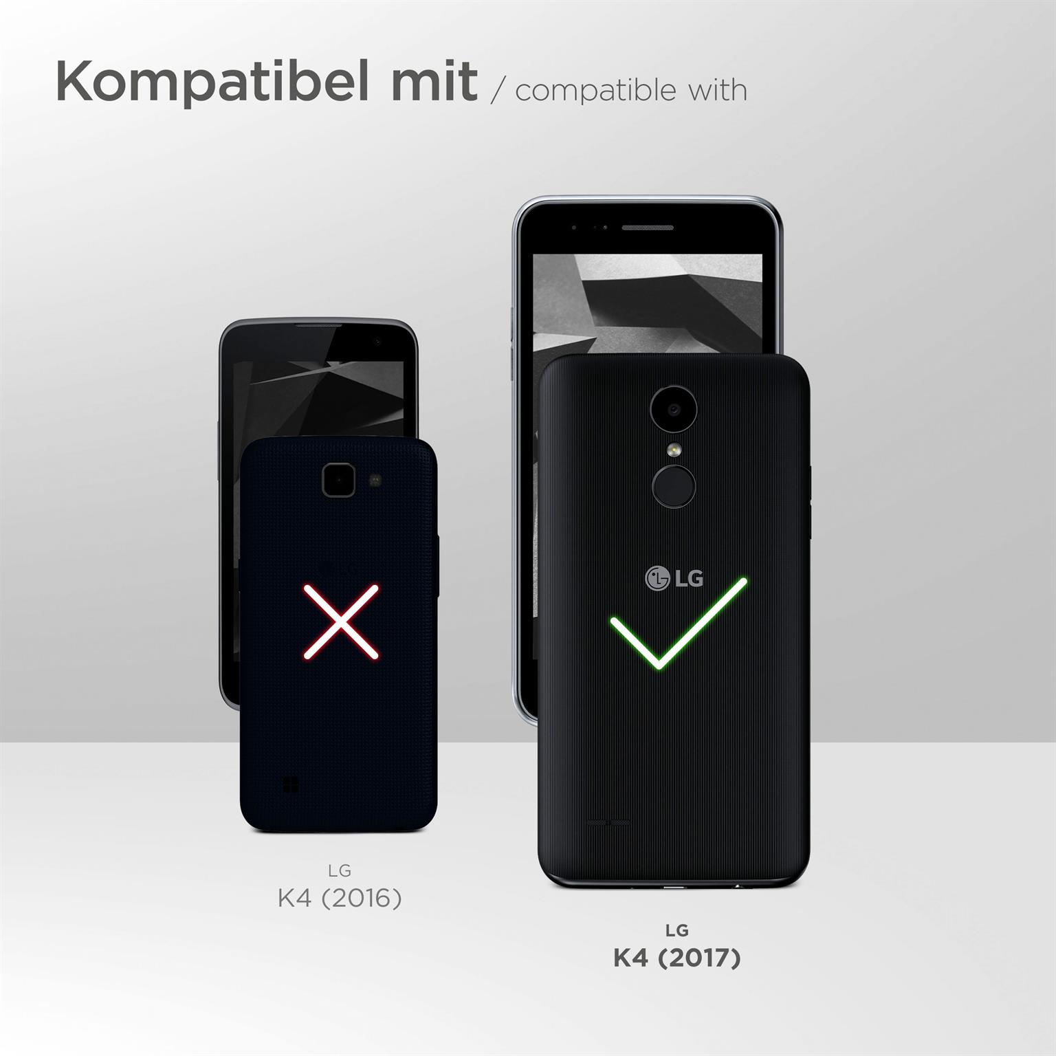 moex FlexProtect Klar für LG K4 (2017) – Schutzfolie für unsichtbaren Displayschutz, Ultra klar