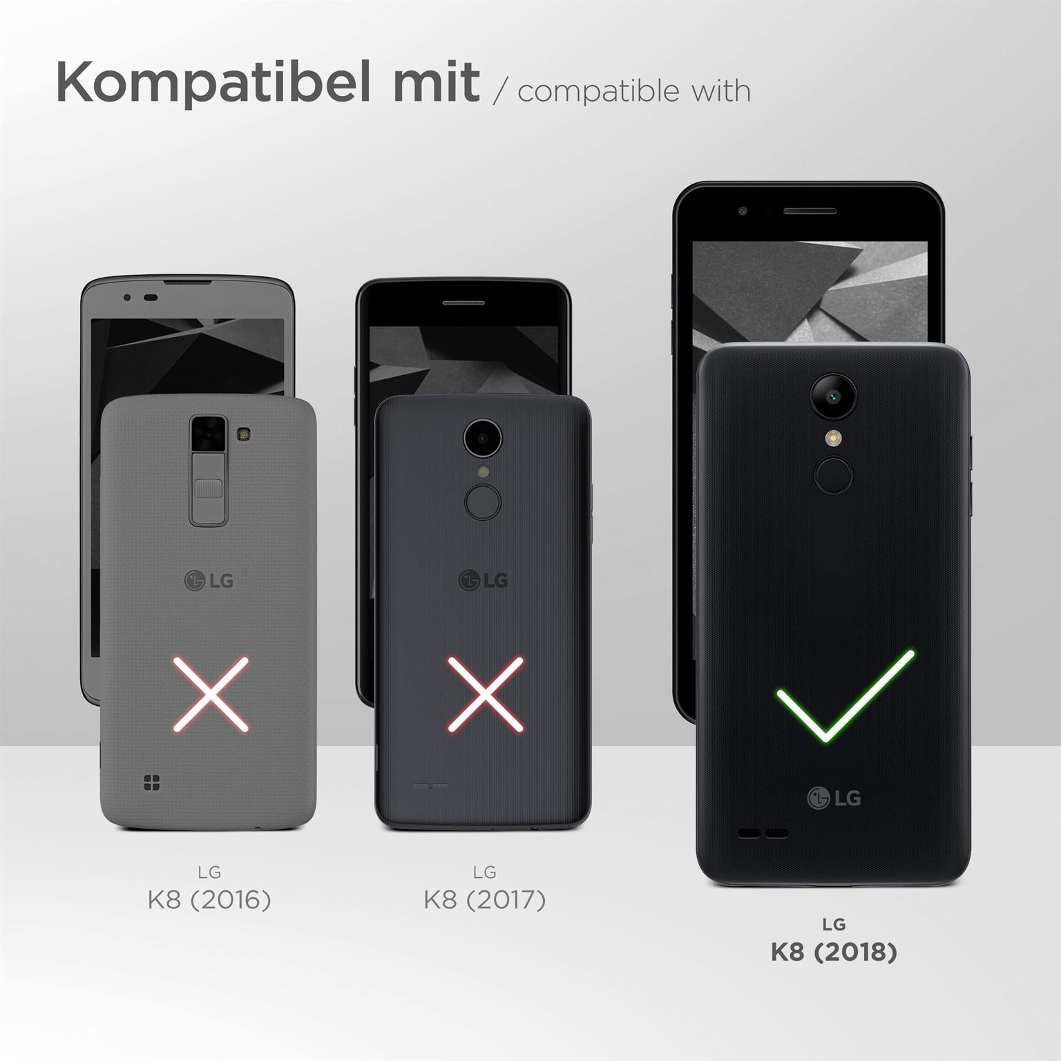 moex FlexProtect Klar für LG K8 (2018) – Schutzfolie für unsichtbaren Displayschutz, Ultra klar