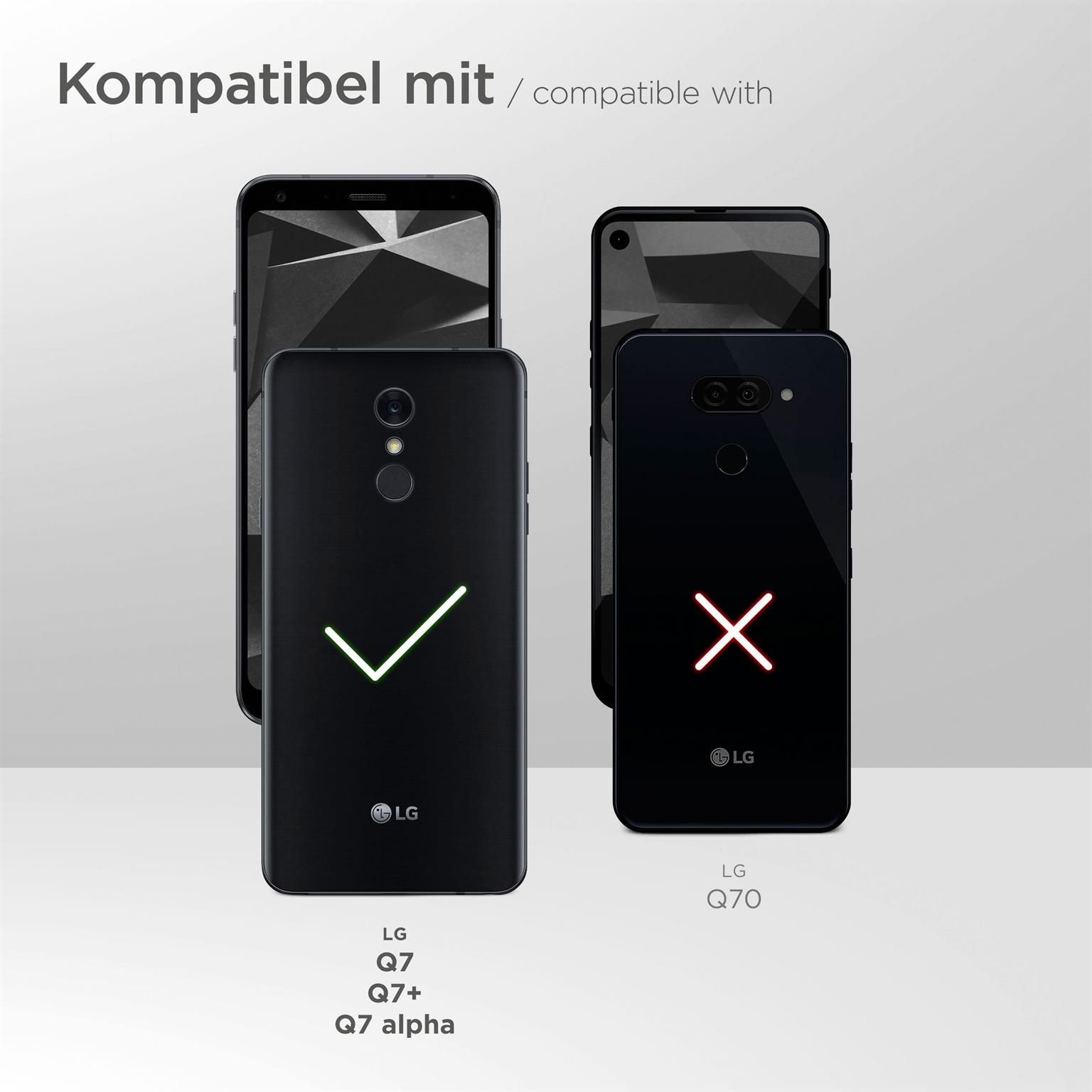 moex CitySling für LG Q7 – Handytasche zum Umhängen mit Touch-Fenster, PU-Leder