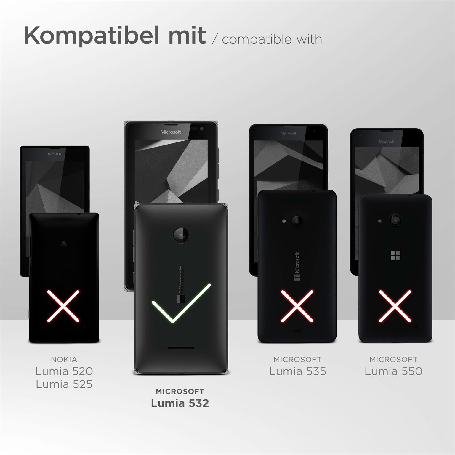 moex ShockProtect Klar für Microsoft Lumia 532 – Panzerglas für kratzfesten Displayschutz, Ultra klar