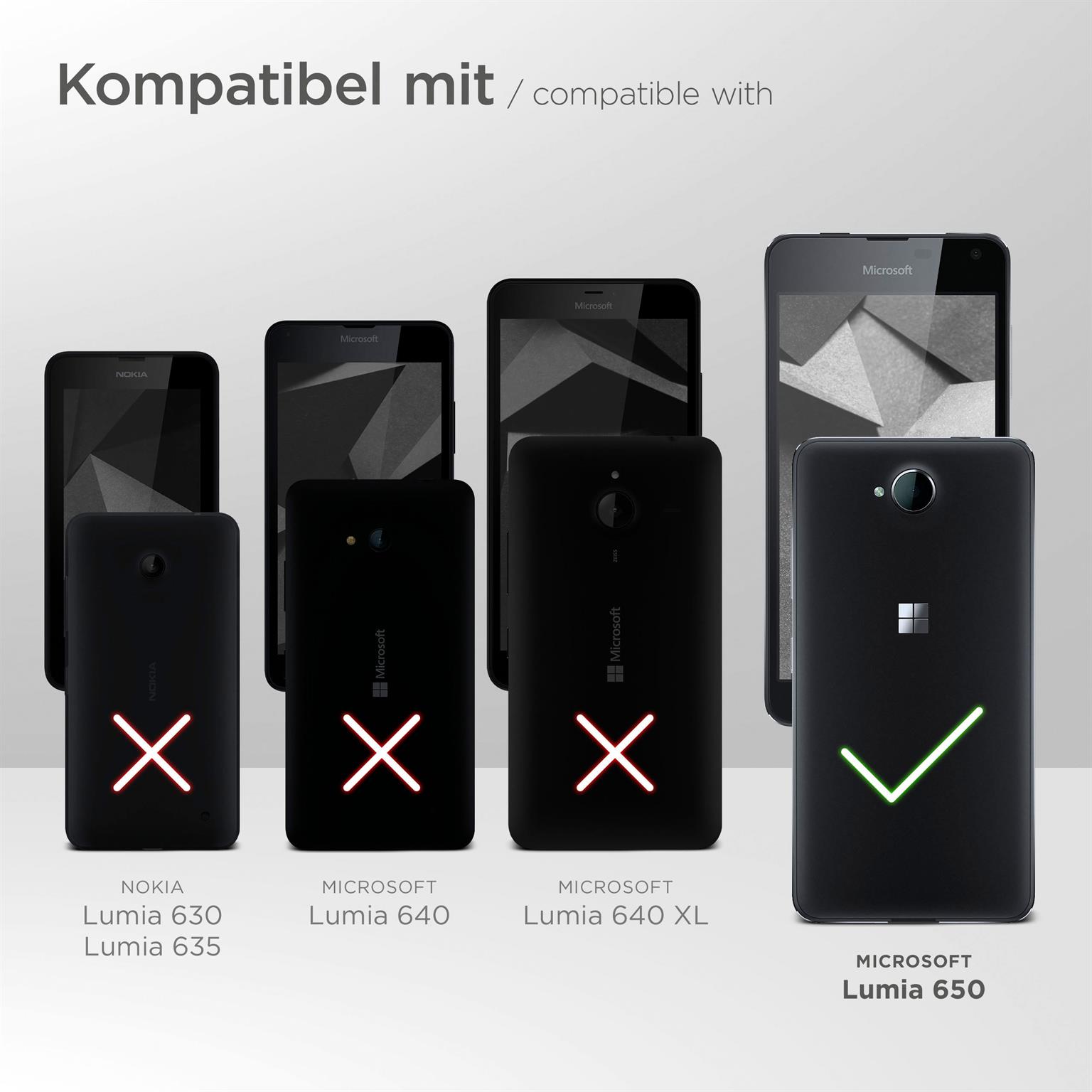 moex Flip Case für Microsoft Lumia 650 – PU Lederhülle mit 360 Grad Schutz, klappbar
