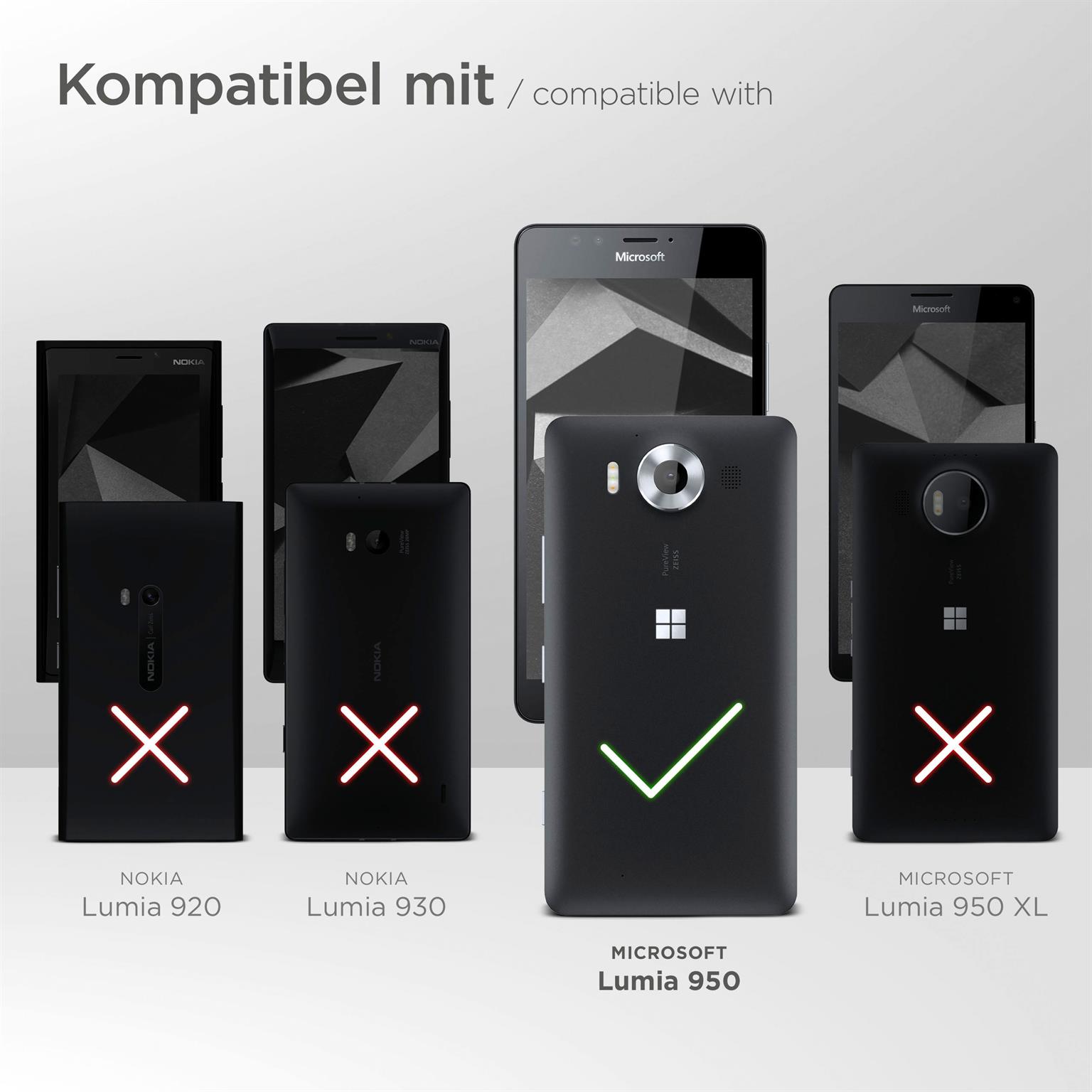 moex ShockProtect Klar für Microsoft Lumia 950 – Panzerglas für kratzfesten Displayschutz, Ultra klar