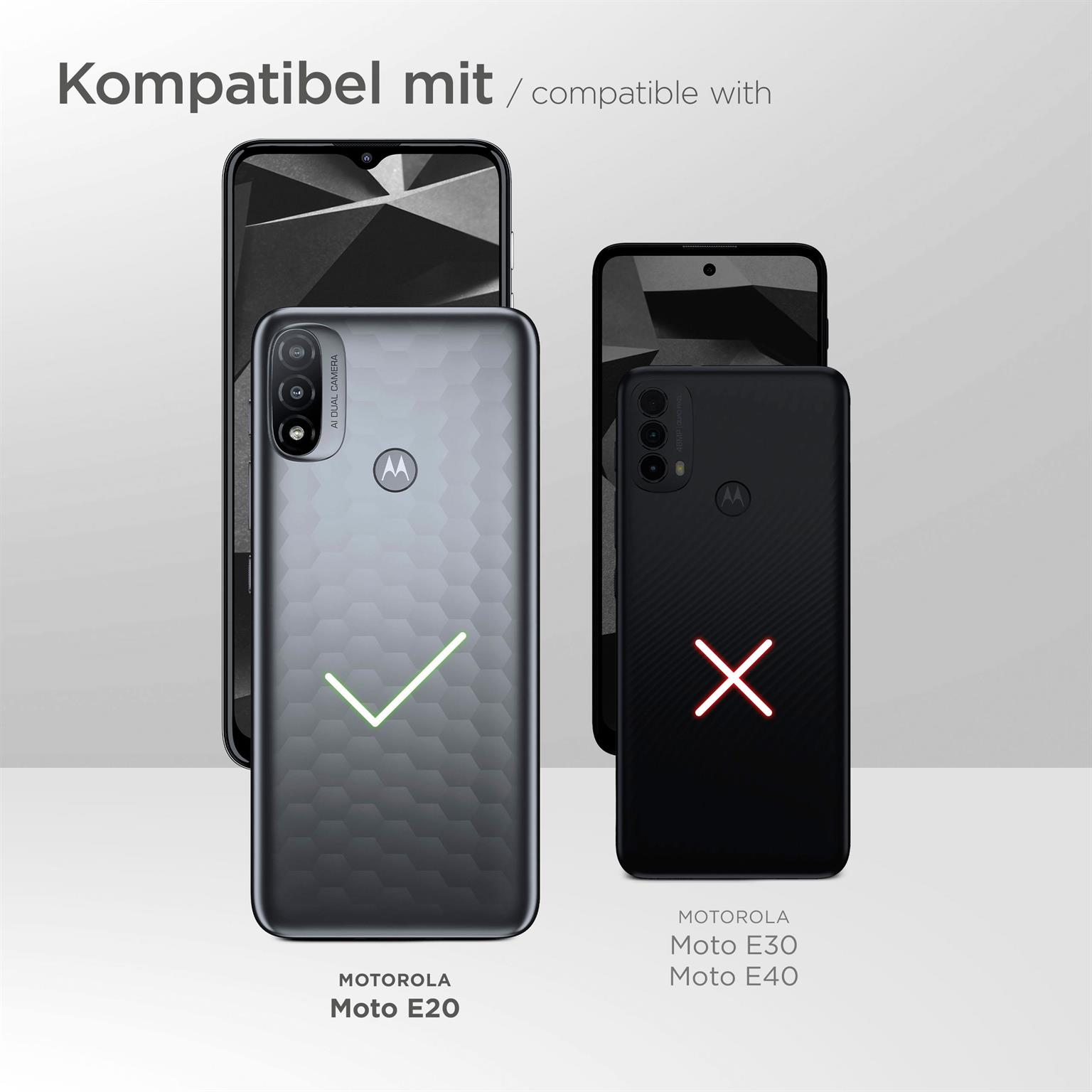 moex ShockProtect Klar für Motorola Moto E20 – Panzerglas für kratzfesten Displayschutz, Ultra klar