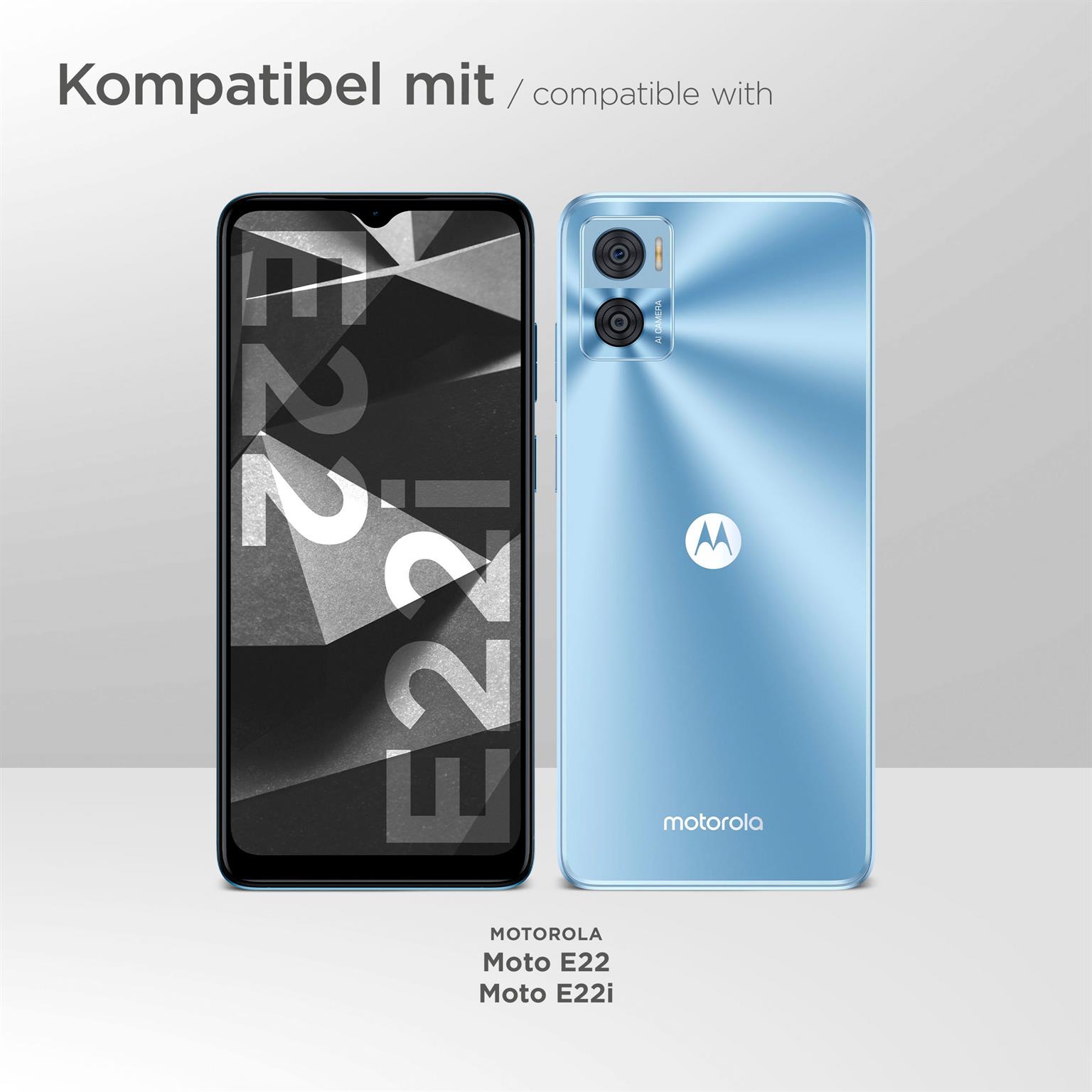 moex ShockProtect Klar für Motorola Moto E22i – Panzerglas für kratzfesten Displayschutz, Ultra klar