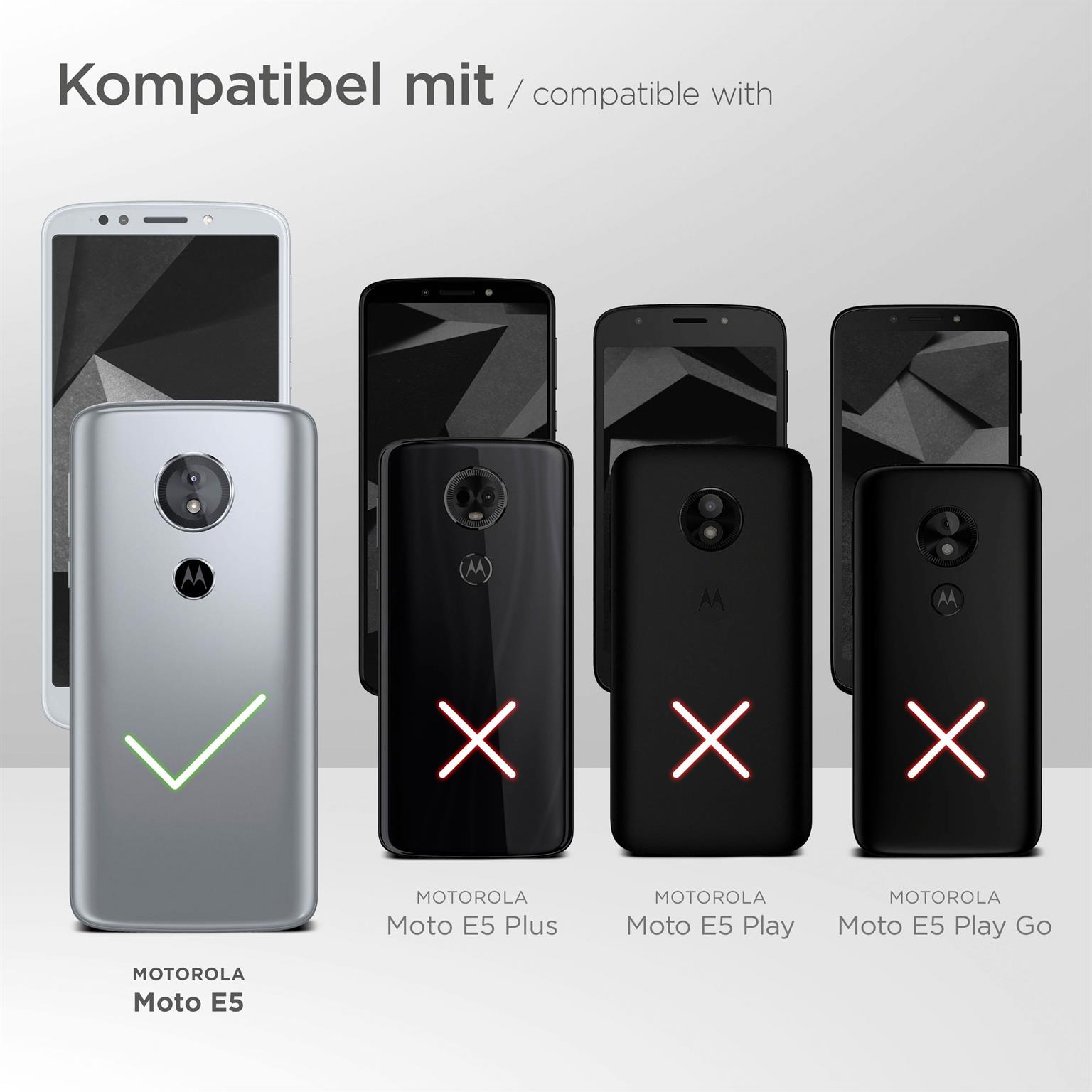 moex ShockProtect Klar für Motorola Moto E5 – Panzerglas für kratzfesten Displayschutz, Ultra klar