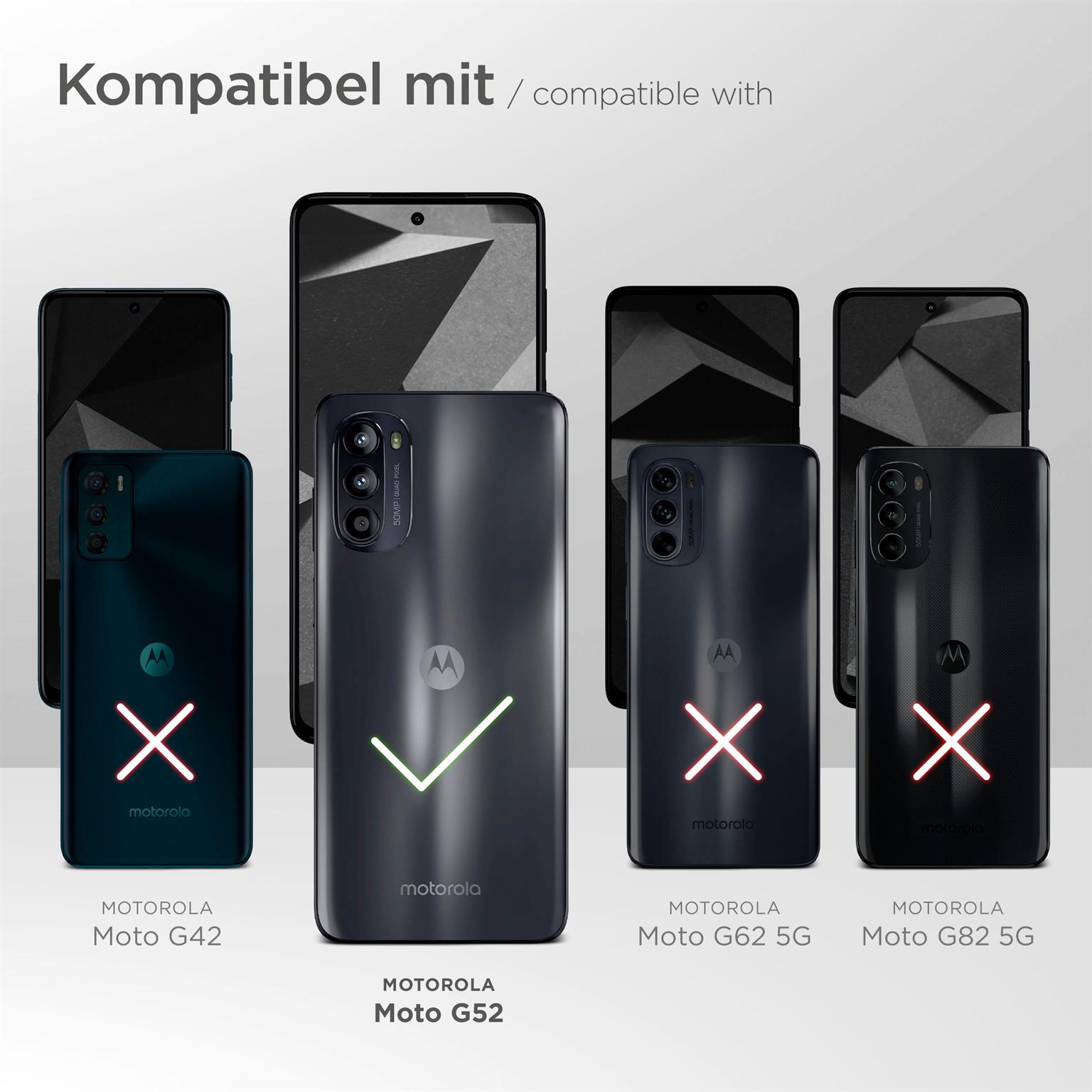 moex Aero Case für Motorola Moto G52 – Durchsichtige Hülle aus Silikon, Ultra Slim Handyhülle
