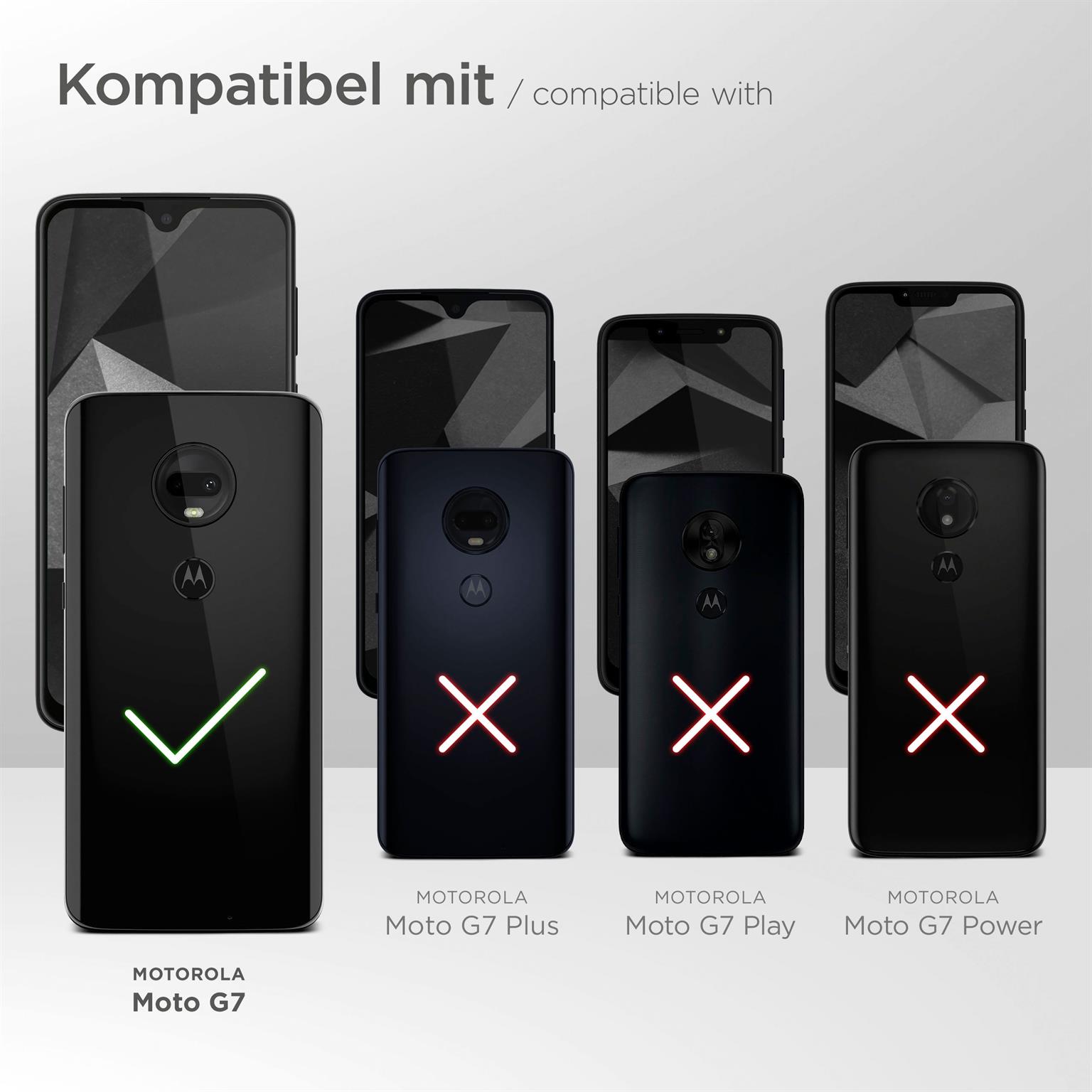 moex ShockProtect Klar für Motorola Moto G7 – Panzerglas für kratzfesten Displayschutz, Ultra klar
