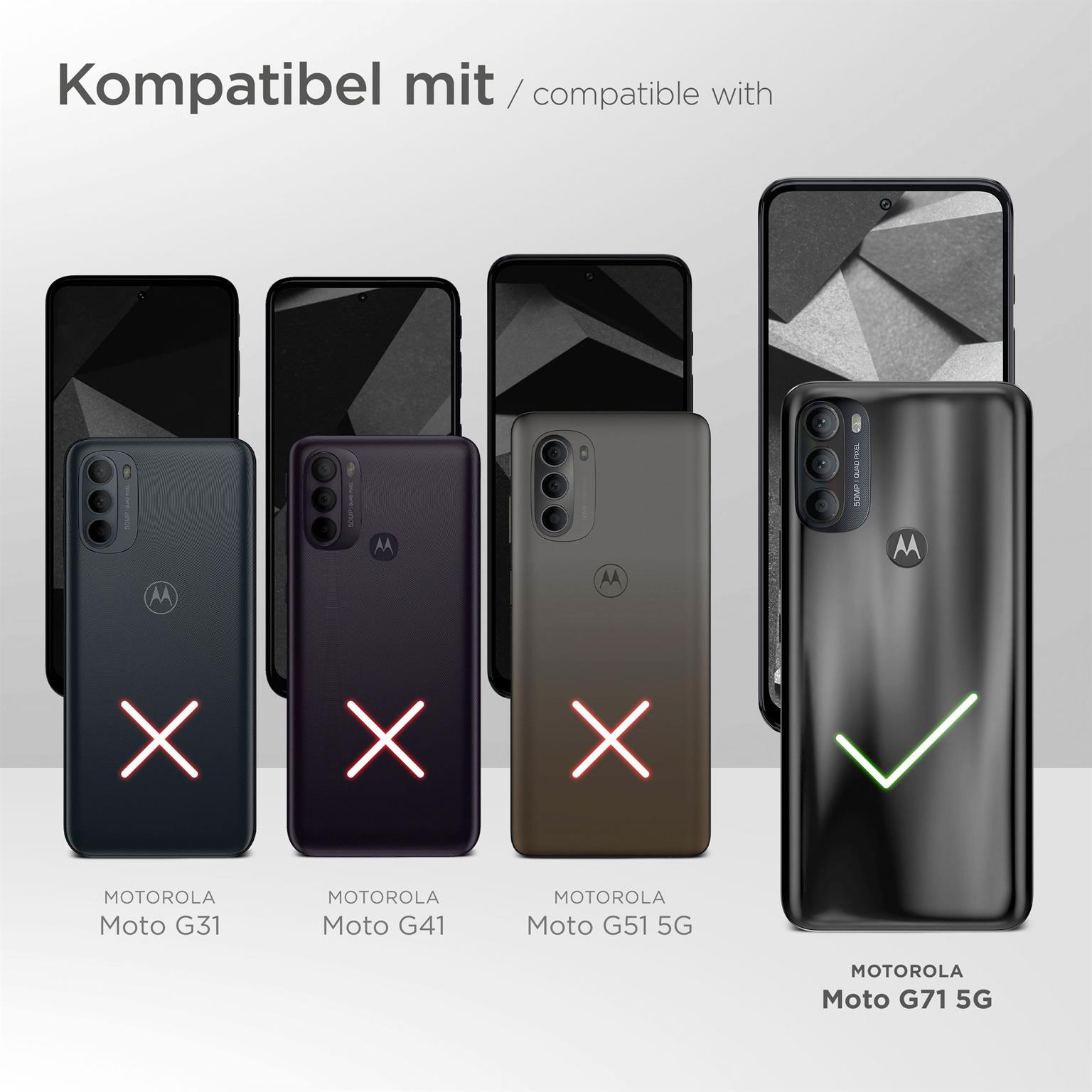 moex ShockProtect Klar für Motorola Moto G71 5G – Panzerglas für kratzfesten Displayschutz, Ultra klar
