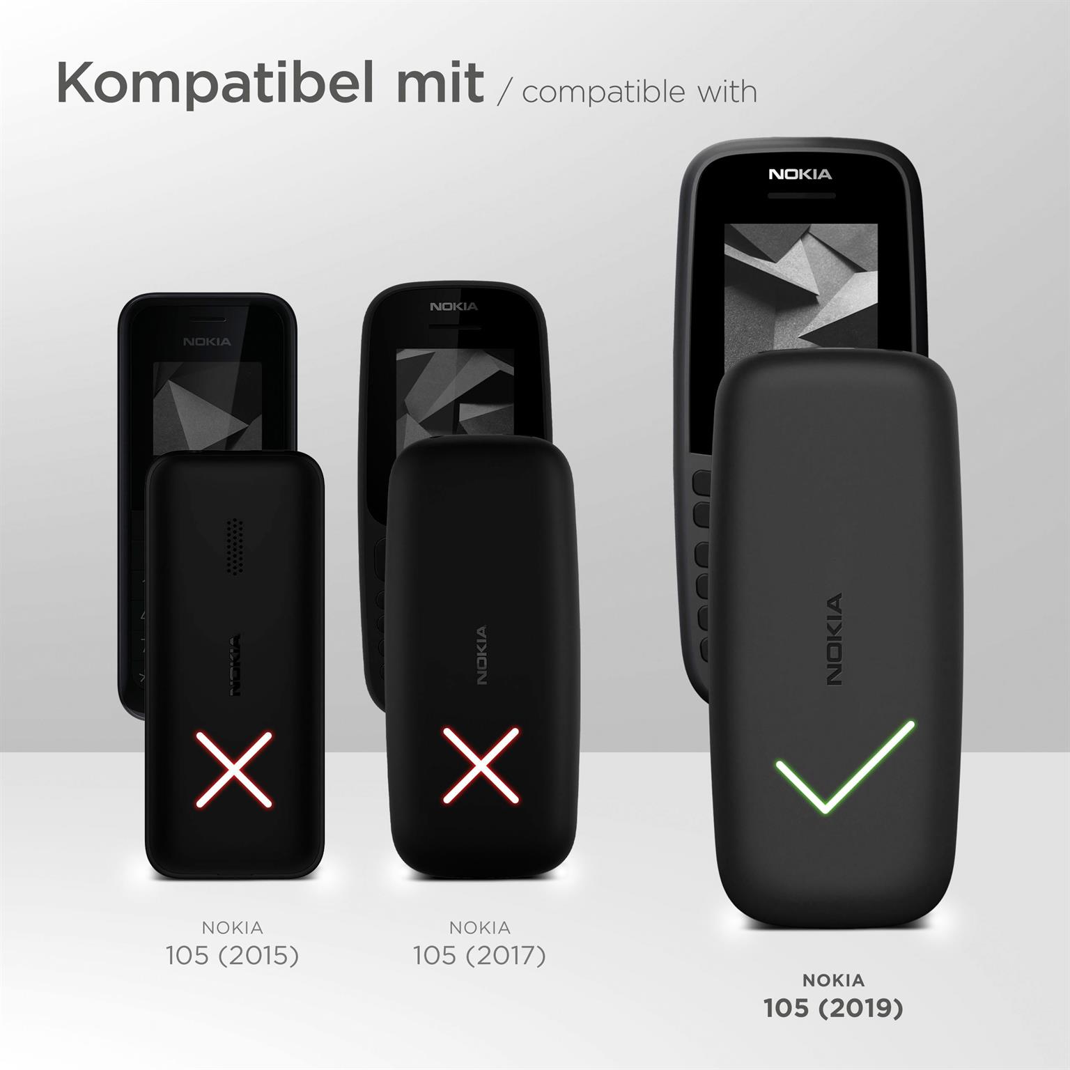 moex FlexProtect Klar für Nokia 105 (2019) – Schutzfolie für unsichtbaren Displayschutz, Ultra klar