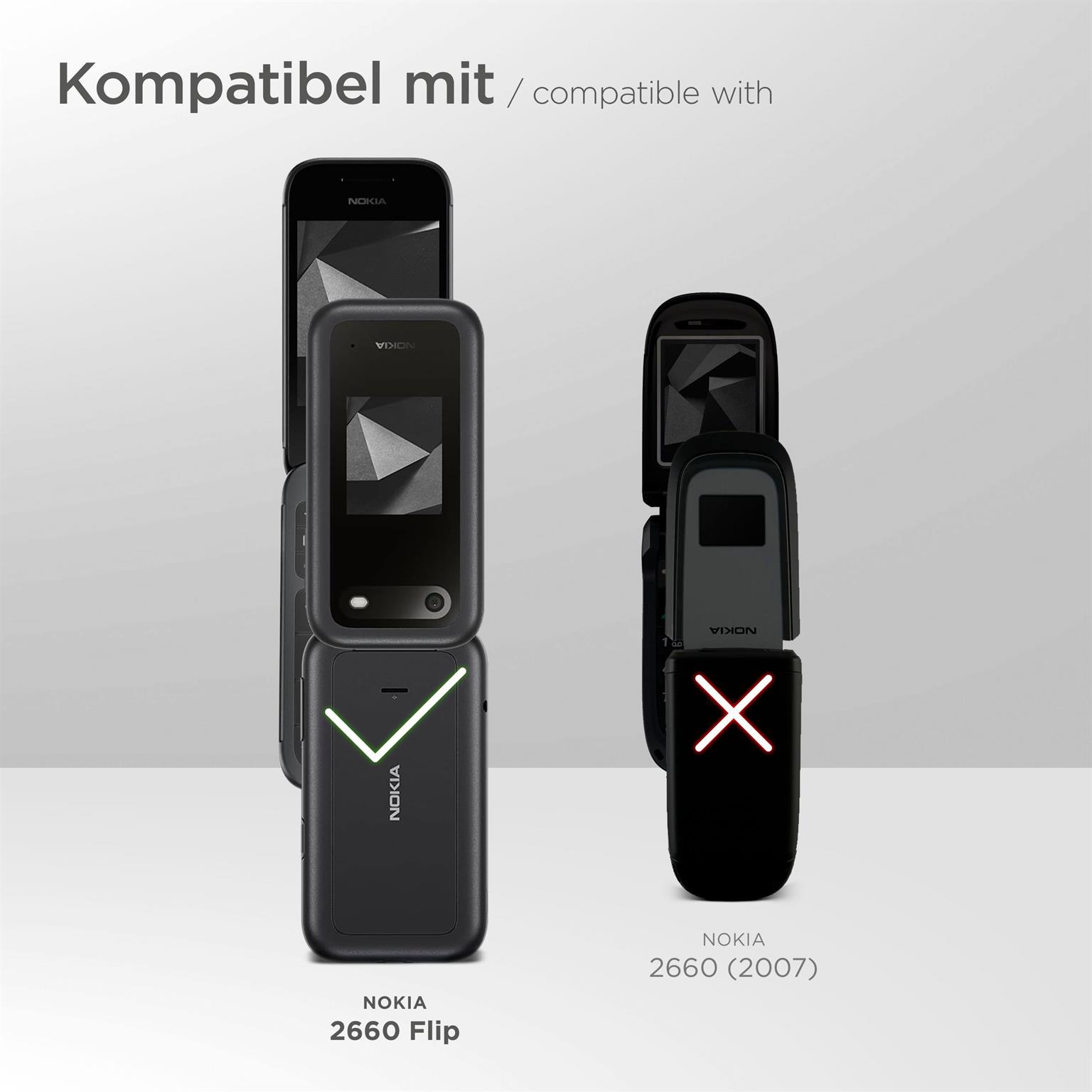 moex Dex Case für Nokia 2660 Flip – Handytasche mit abnehmbarem Schultergurt und Gürtelschlaufe