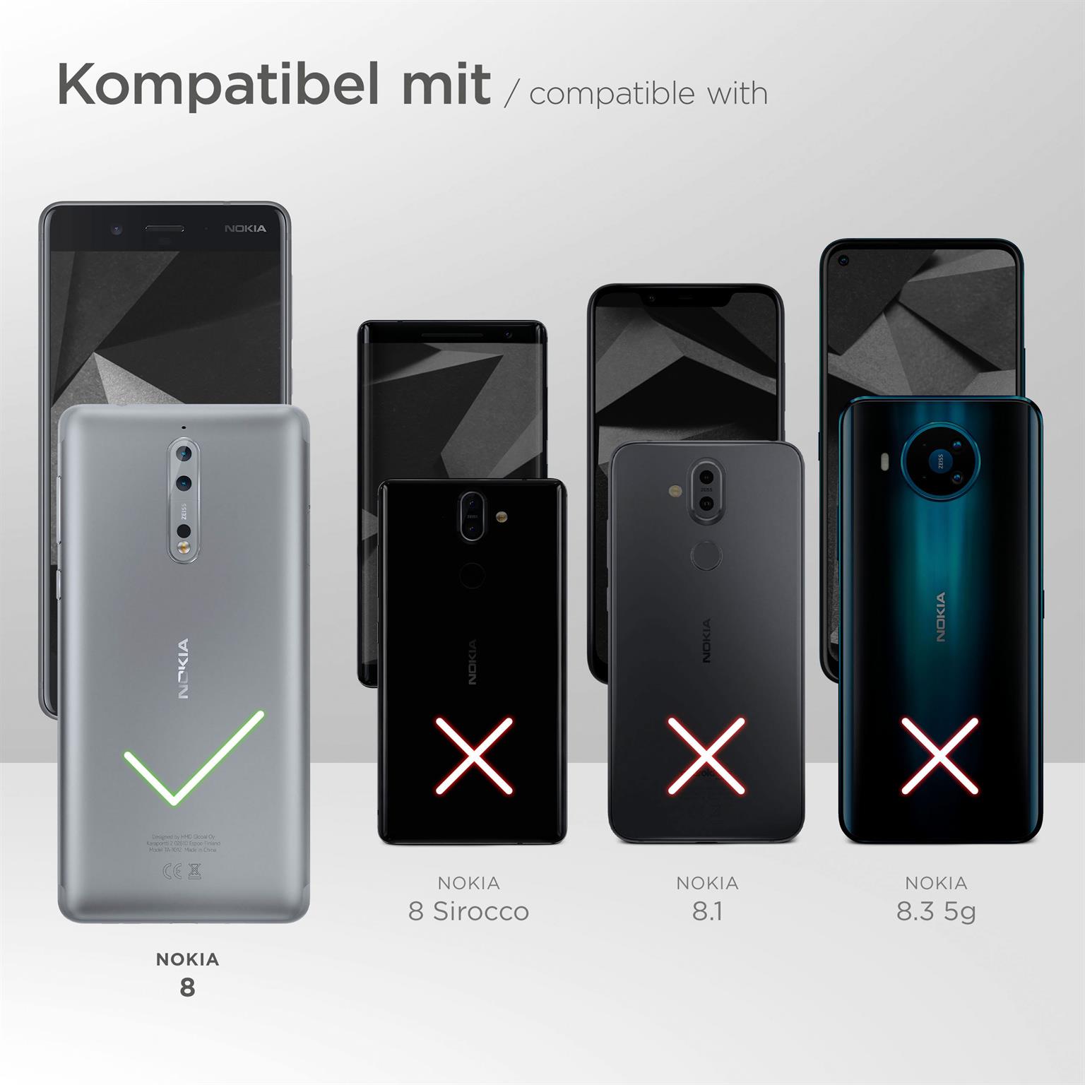 moex Flip Case für Nokia 8 – PU Lederhülle mit 360 Grad Schutz, klappbar
