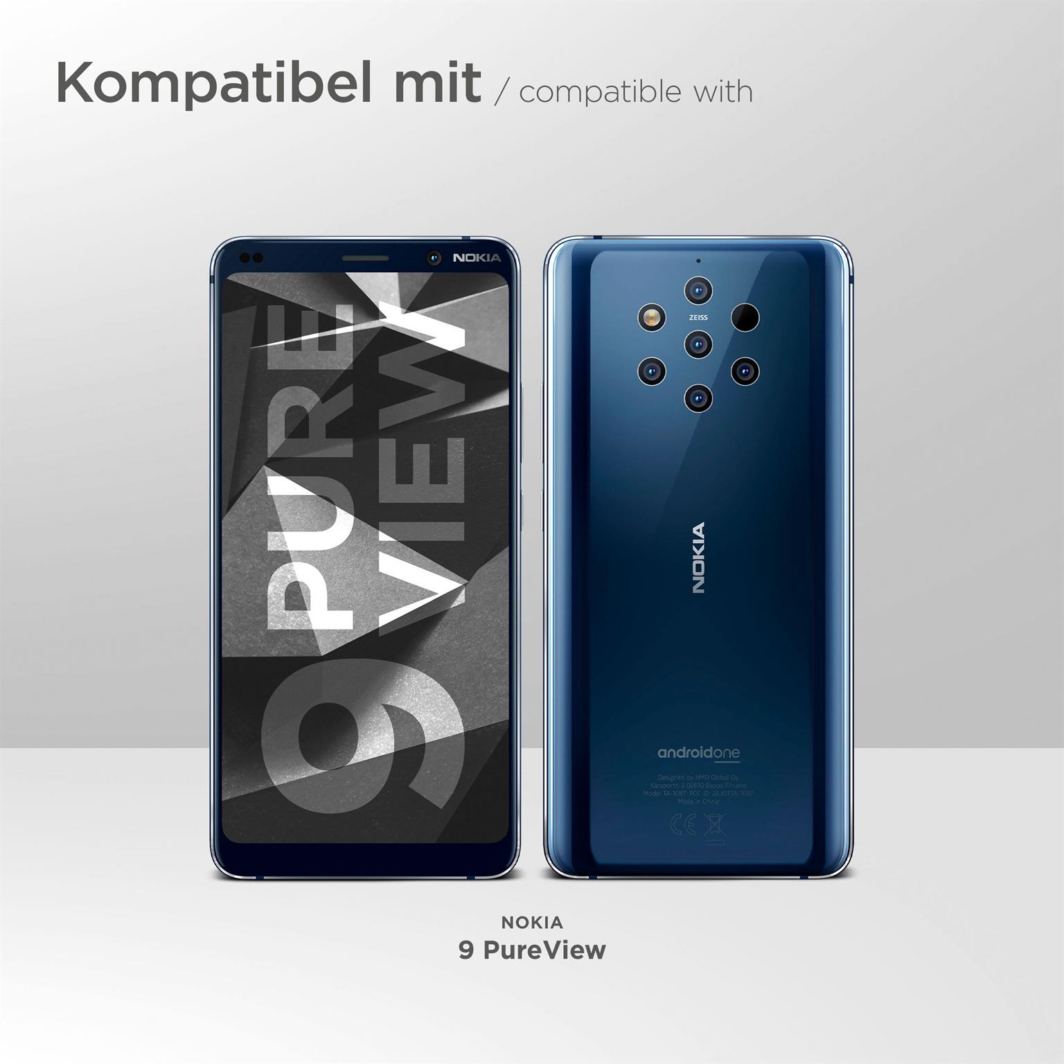moex FlexProtect Klar für Nokia 9 PureView – Schutzfolie für unsichtbaren Displayschutz, Ultra klar