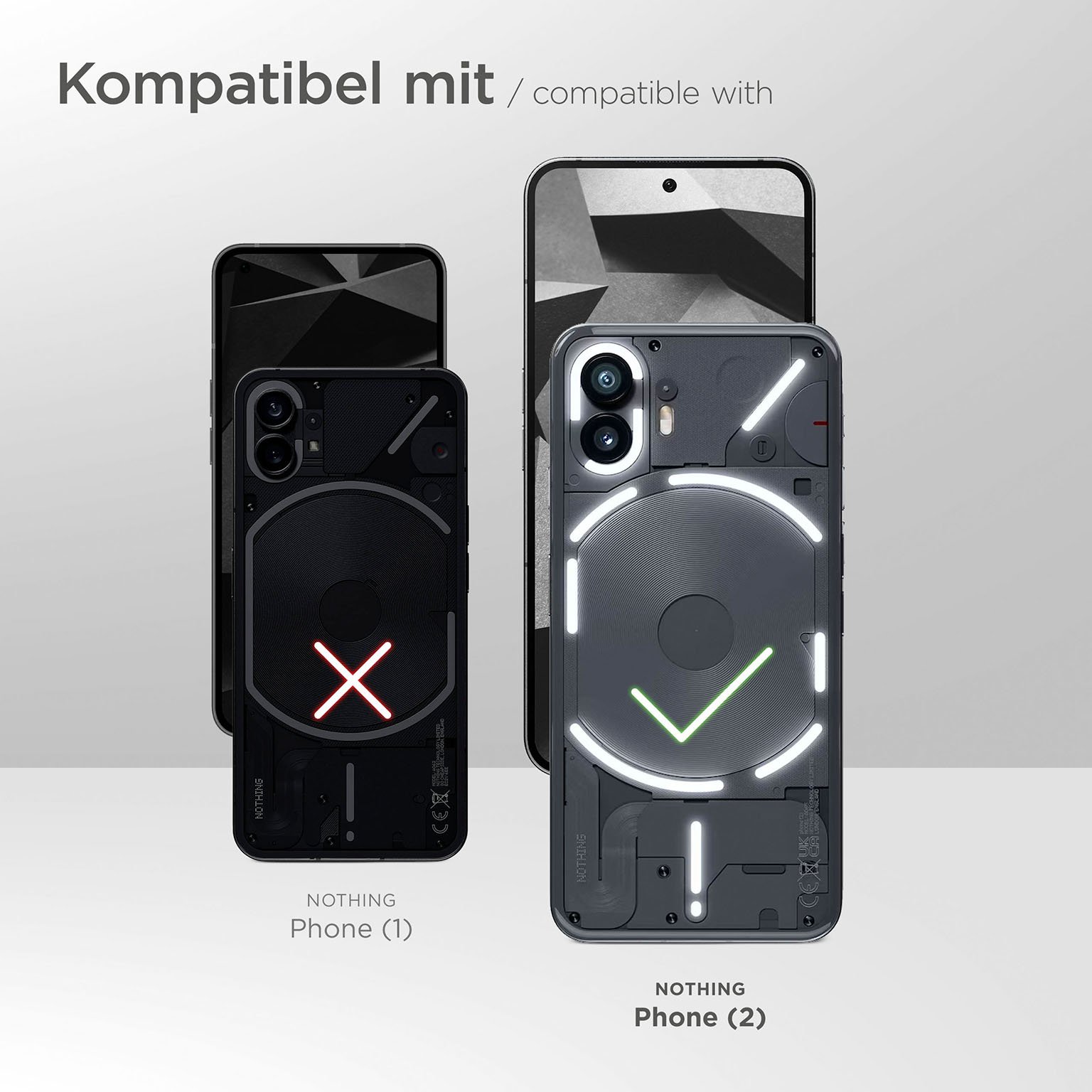 moex Unleash für Nothing Phone (2) – Handykette ohne Hülle, schnell abnehmbar mit Karabiner