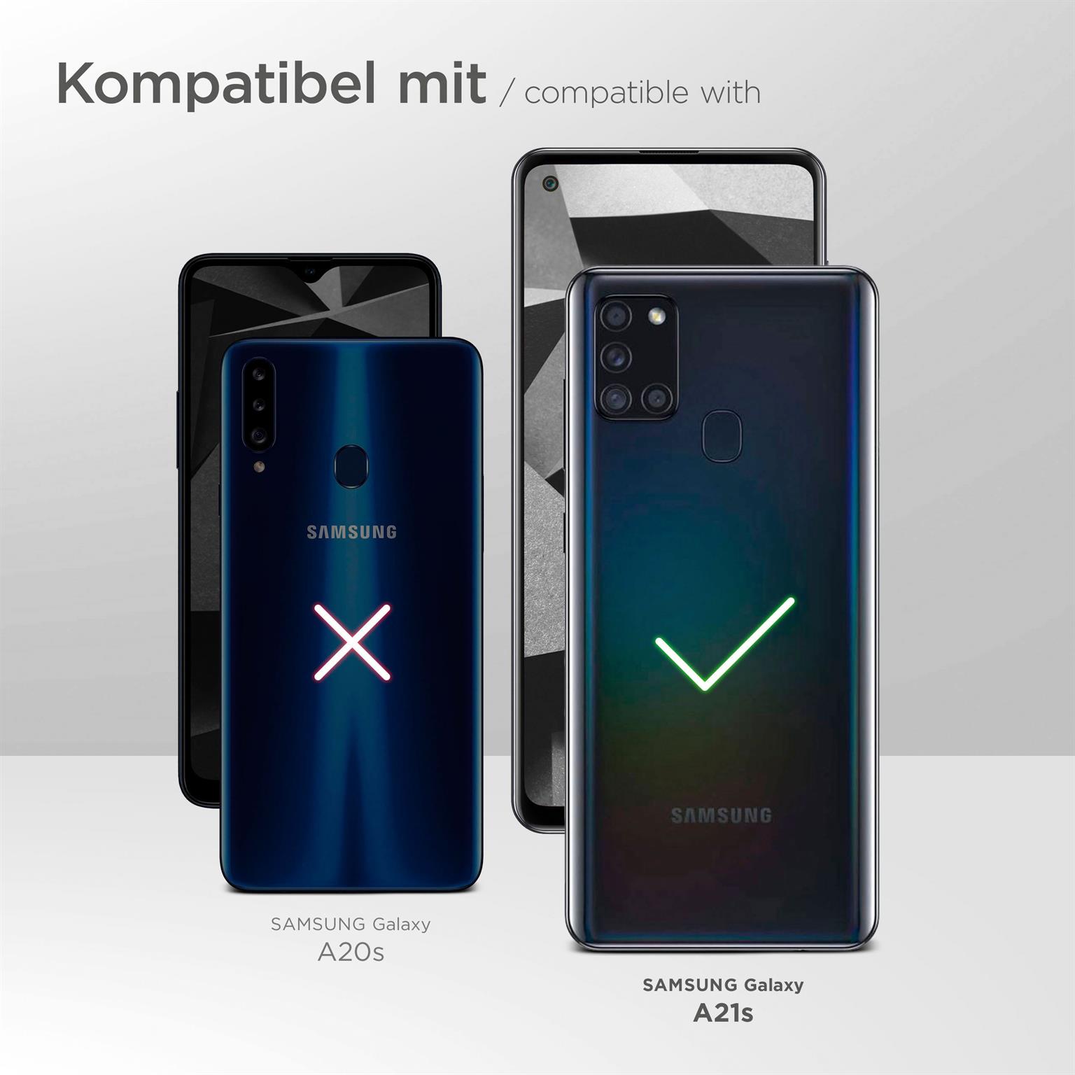 moex Free Spirit für Samsung Galaxy A21s – Hülle mit Kette zum Umhängen, abnehmbare Handykette