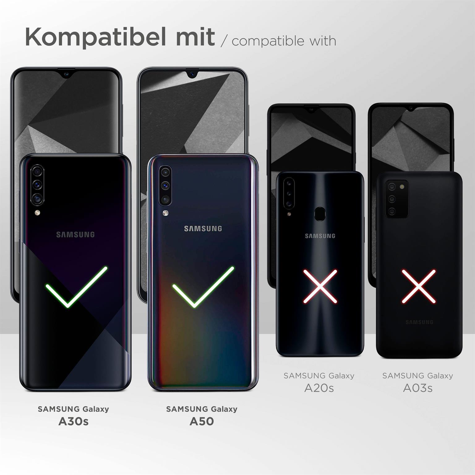 moex ShockProtect Klar für Samsung Galaxy A30s – Panzerglas für kratzfesten Displayschutz, Ultra klar