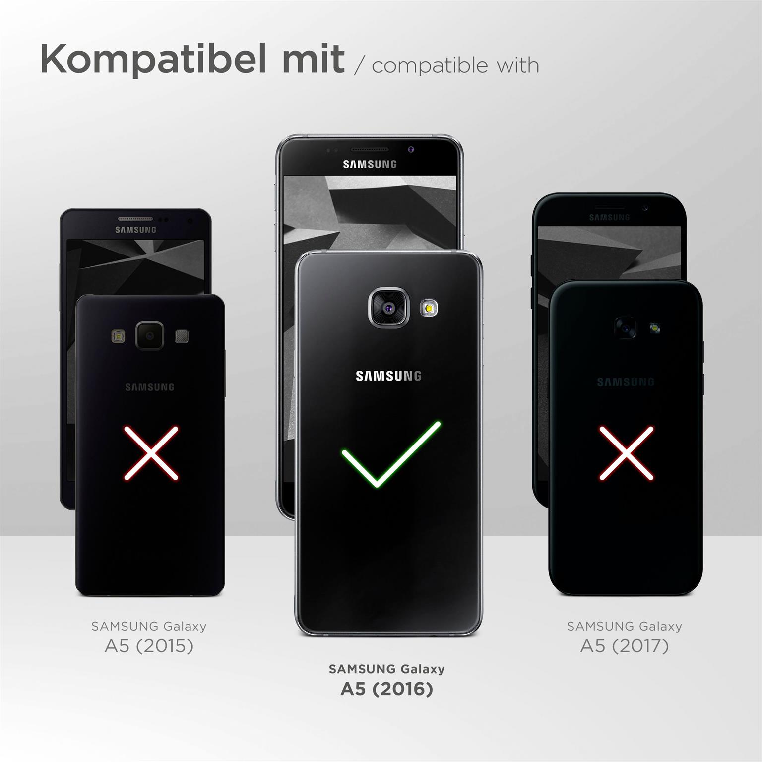moex Unleash für Samsung Galaxy A5 (2016) – Handykette ohne Hülle, schnell abnehmbar mit Karabiner