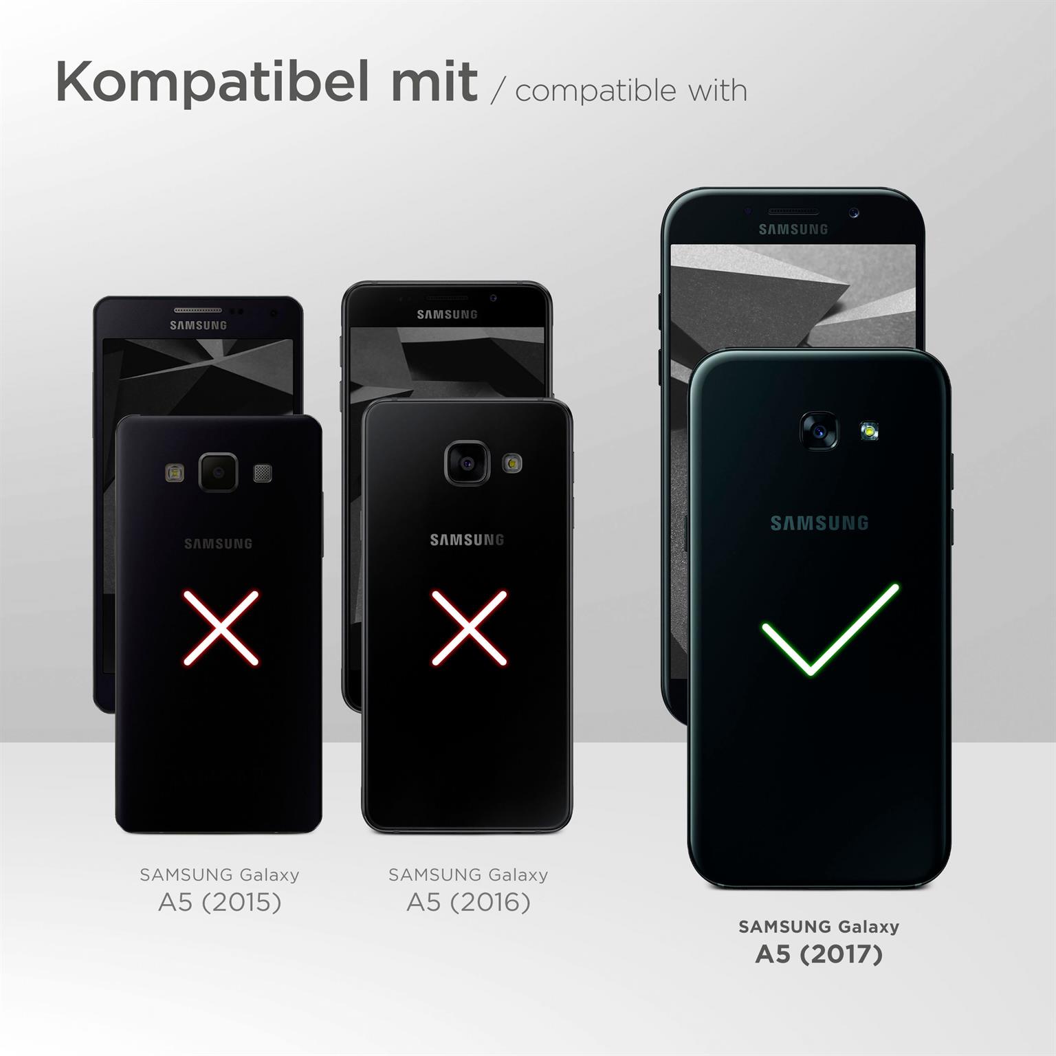 moex Double Case für Samsung Galaxy A5 (2017) – 360 Grad Hülle aus Silikon, Rundumschutz beidseitig