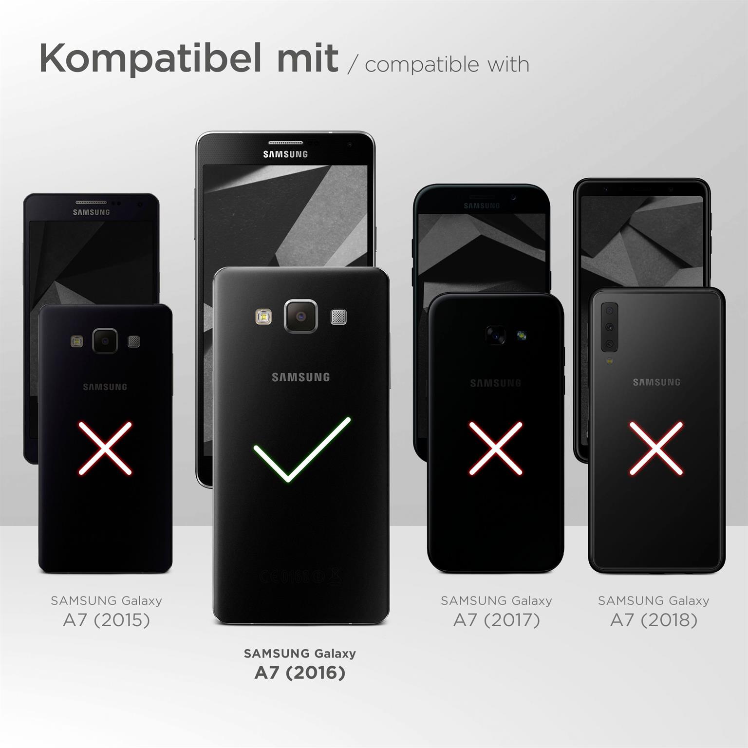 moex Comfort Case für Samsung Galaxy A7 (2016) – Klapphülle mit Fenster, ultra dünnes Flip Case