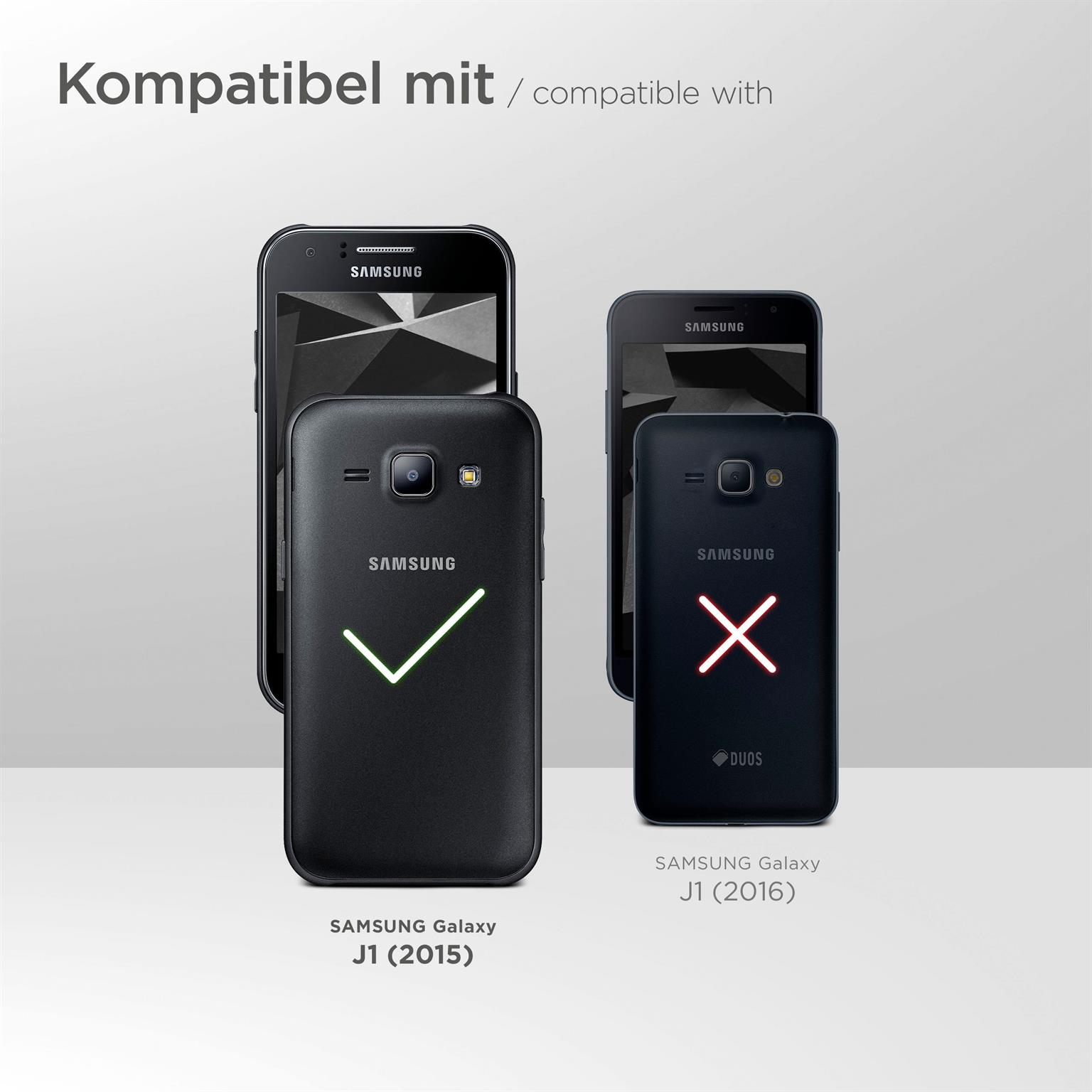 moex Fitness Case für Samsung Galaxy J1 (2015) – Handy Armband aus Neopren zum Joggen, Sport Handytasche – Schwarz
