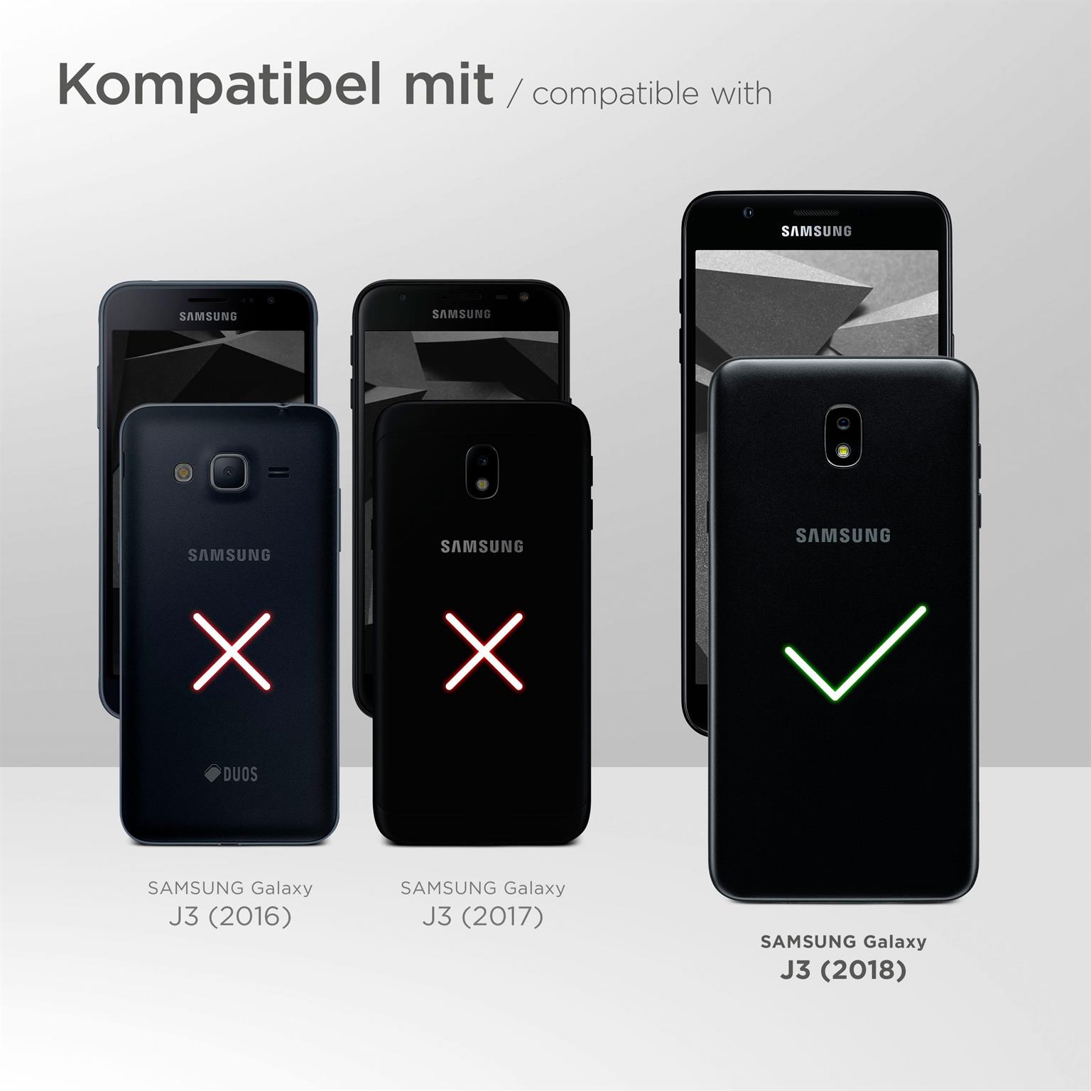 moex Fitness Case für Samsung Galaxy J3 (2018) – Handy Armband aus Neopren zum Joggen, Sport Handytasche – Schwarz