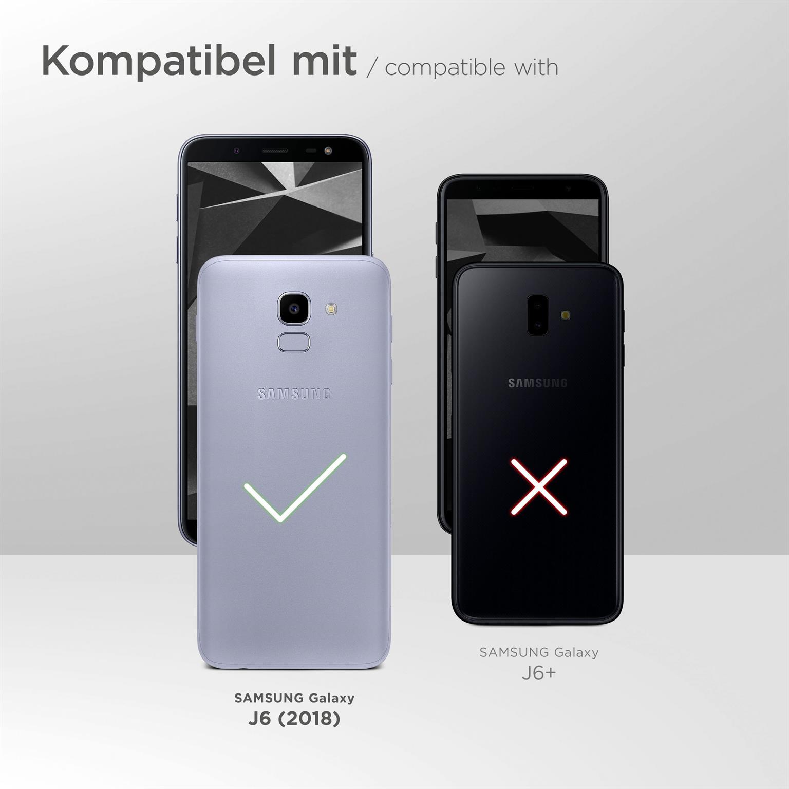 moex ShockProtect Klar für Samsung Galaxy J6 (2018) – Panzerglas für kratzfesten Displayschutz, Ultra klar
