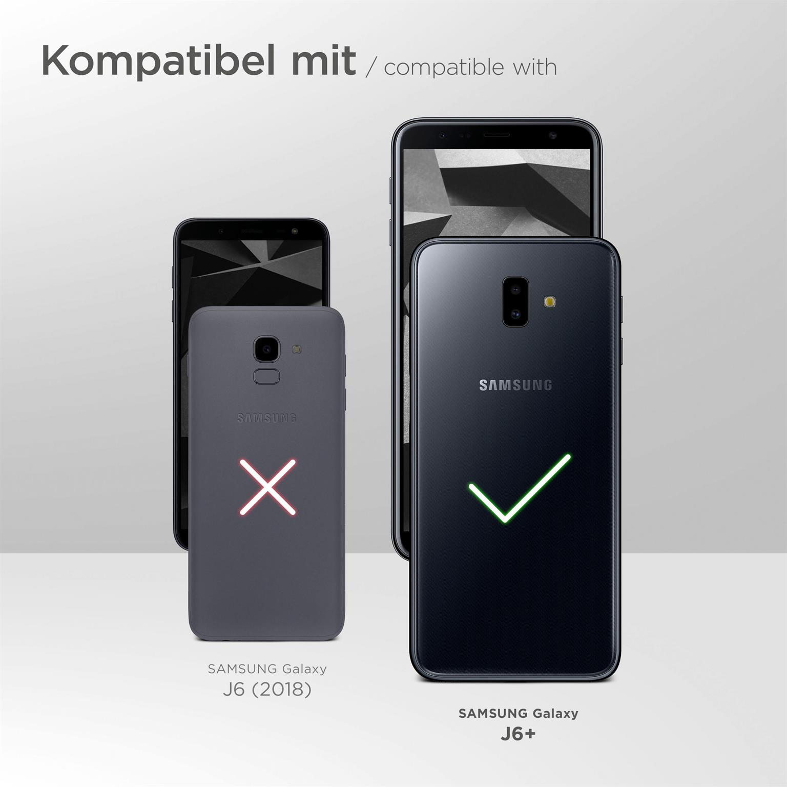 moex ShockProtect Klar für Samsung Galaxy J6 Plus – Panzerglas für kratzfesten Displayschutz, Ultra klar