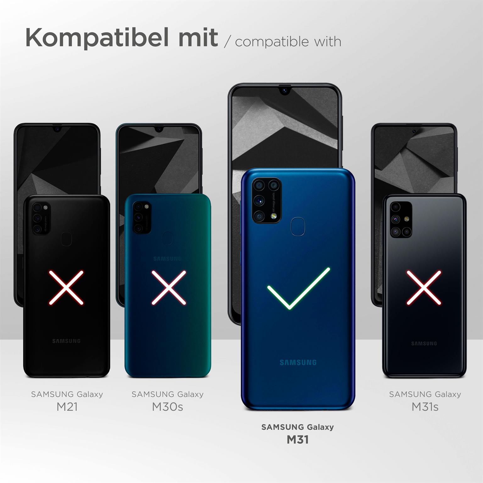 moex ShockProtect Klar für Samsung Galaxy M31 – Panzerglas für kratzfesten Displayschutz, Ultra klar