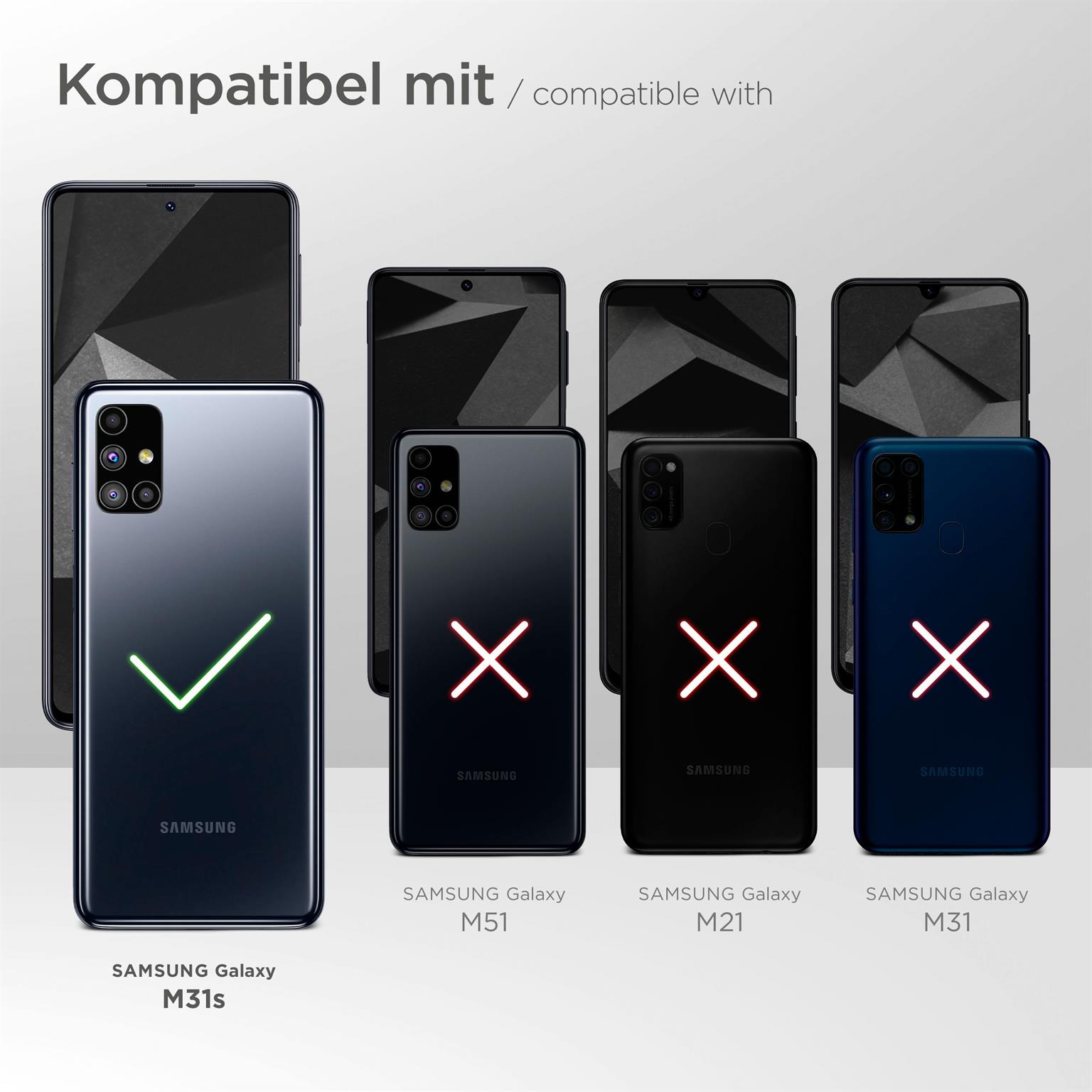 moex Mesh Case für Samsung Galaxy M31s – Handy Gürteltasche aus Nylon, Quertasche mit Gürtelclip