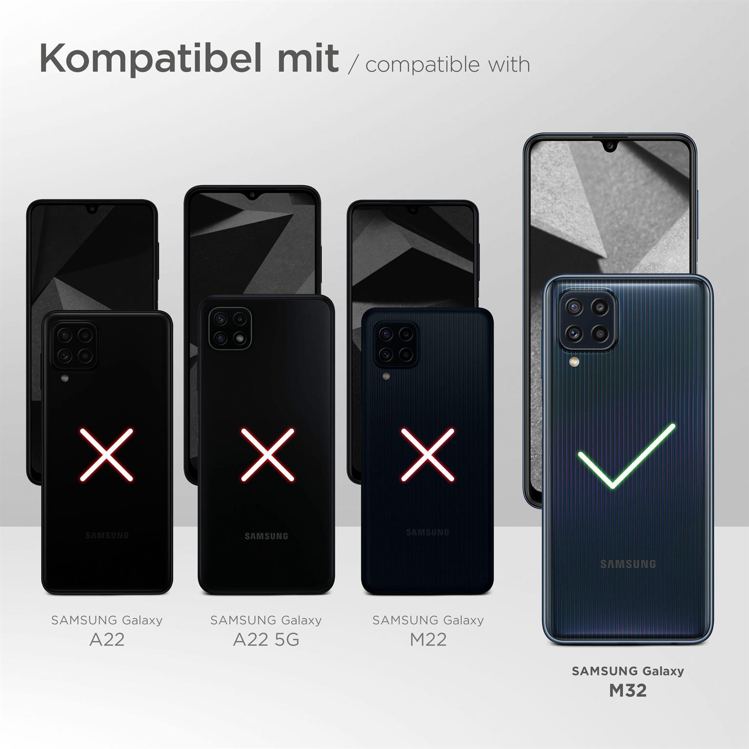 moex ShockProtect Klar für Samsung Galaxy M32 – Panzerglas für kratzfesten Displayschutz, Ultra klar