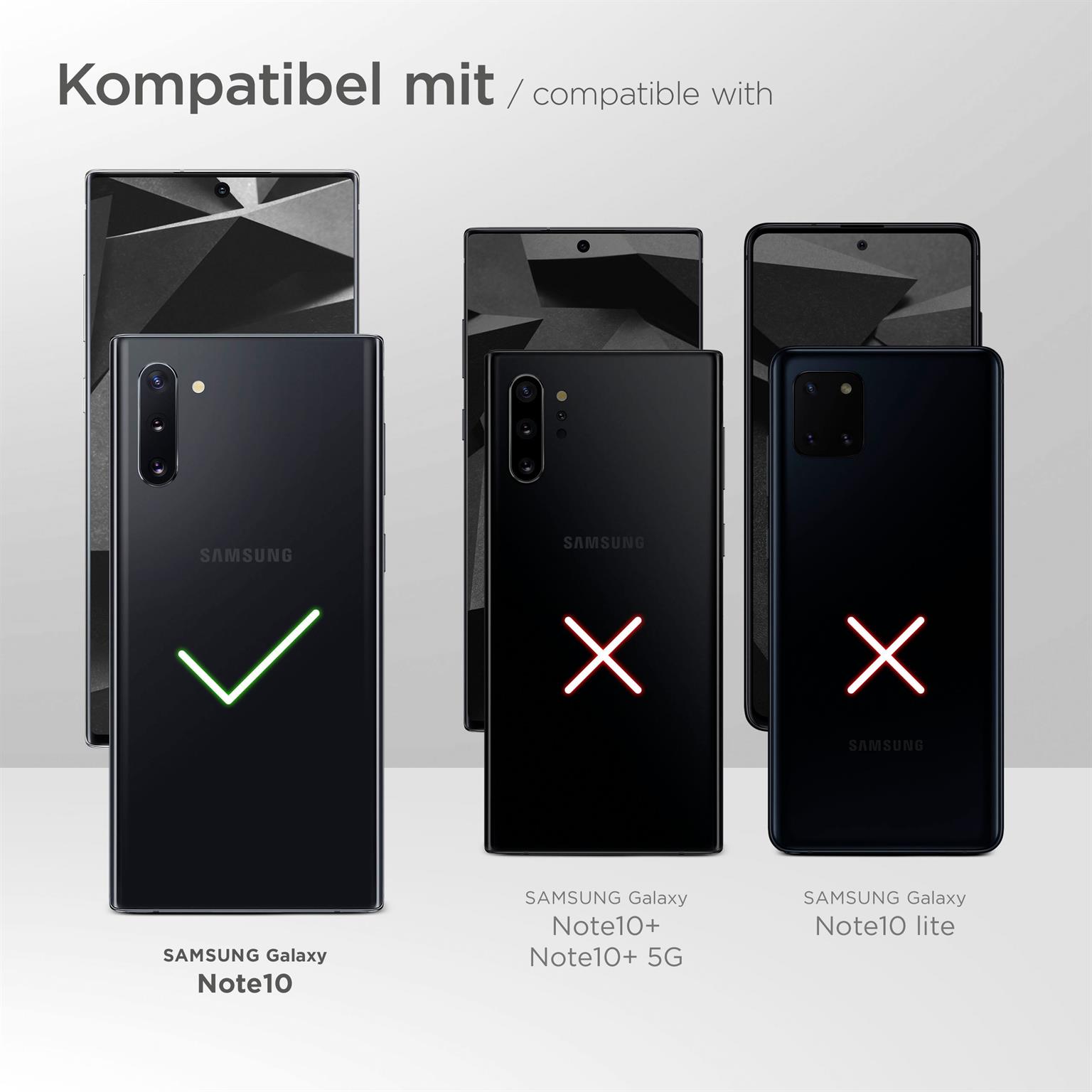 moex Double Case für Samsung Galaxy Note 10 – 360 Grad Hülle aus Silikon, Rundumschutz beidseitig