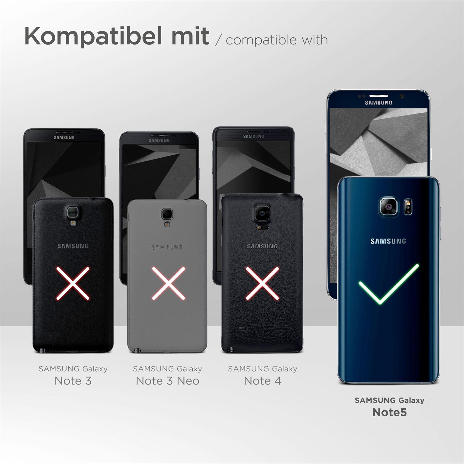moex Fitness Case für Samsung Galaxy Note 5 – Handy Armband aus Neopren zum Joggen, Sport Handytasche – Schwarz