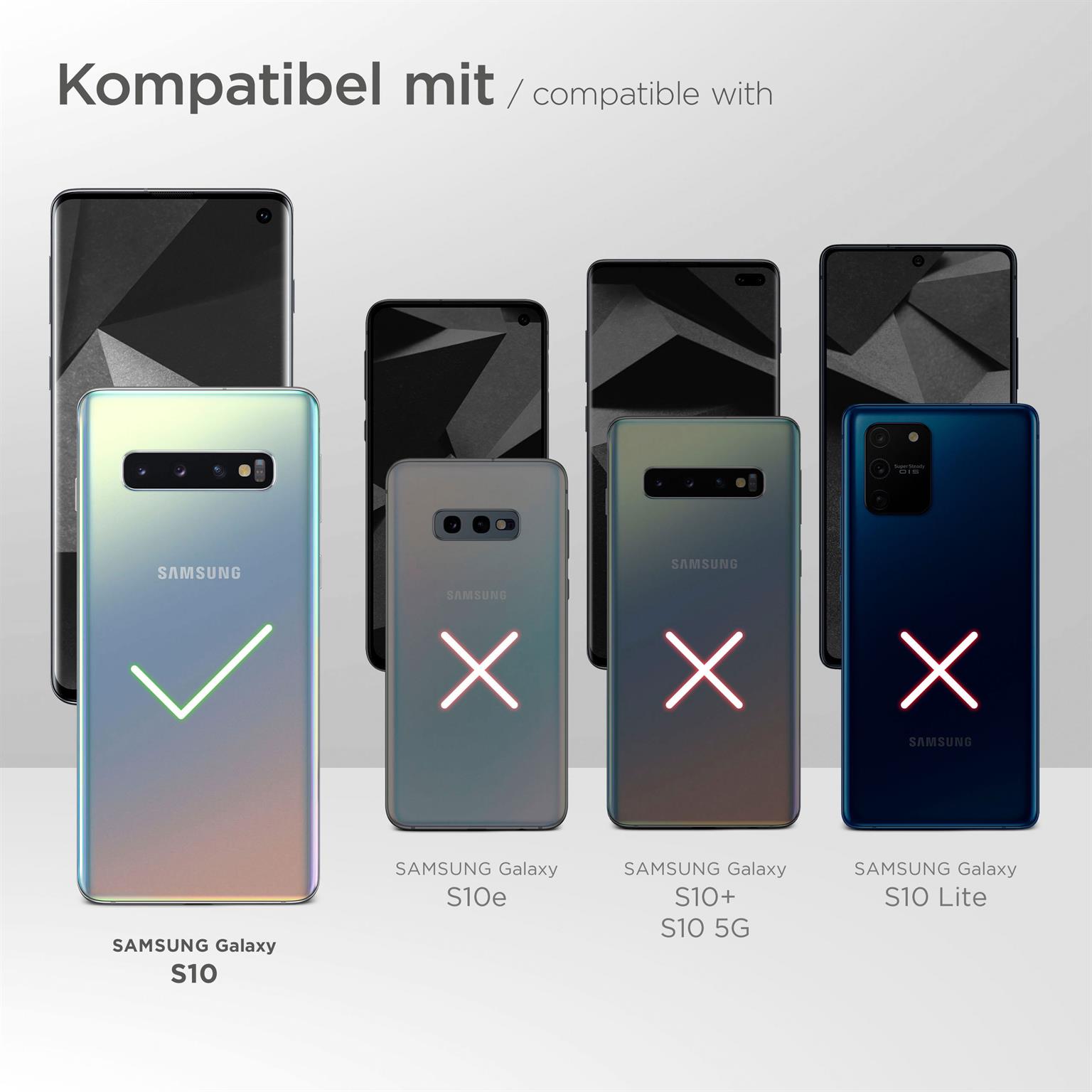 moex Double Case für Samsung Galaxy S10 – 360 Grad Hülle aus Silikon, Rundumschutz beidseitig