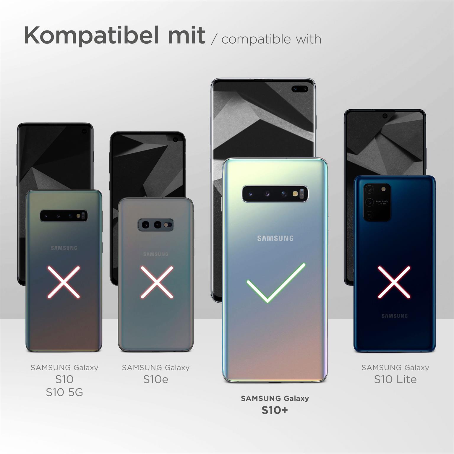 moex Flip Case für Samsung Galaxy S10 Plus – PU Lederhülle mit 360 Grad Schutz, klappbar