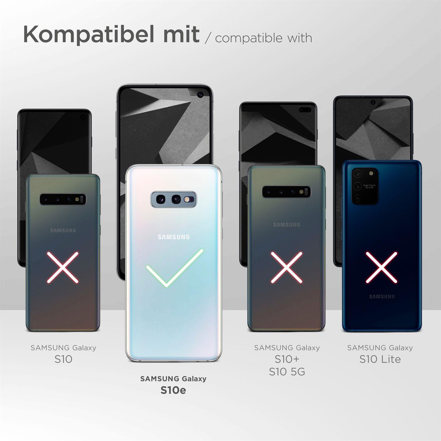 moex Casual Case für Samsung Galaxy S10e – 360 Grad Schutz Booklet, PU Lederhülle mit Kartenfach