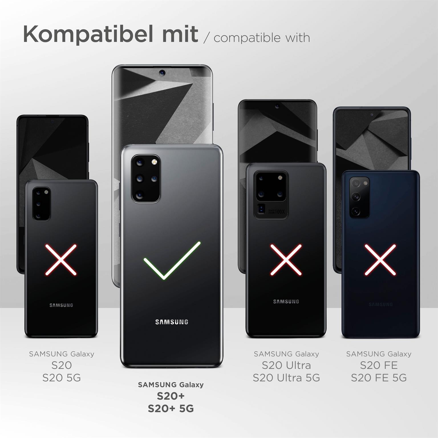 moex Void Case für Samsung Galaxy S20 Plus – Klappbare 360 Grad Schutzhülle, Hochglanz Klavierlack Optik