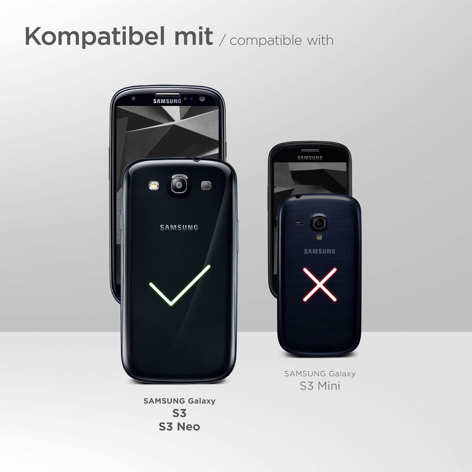 moex Book Case für Samsung Galaxy S3 Neo – Klapphülle aus PU Leder mit Kartenfach, Komplett Schutz