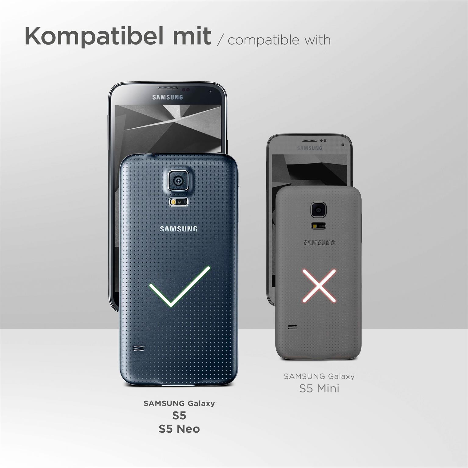 moex Brushed Case für Samsung Galaxy S5 Neo – Silikon Handyhülle, Backcover in Aluminium Optik