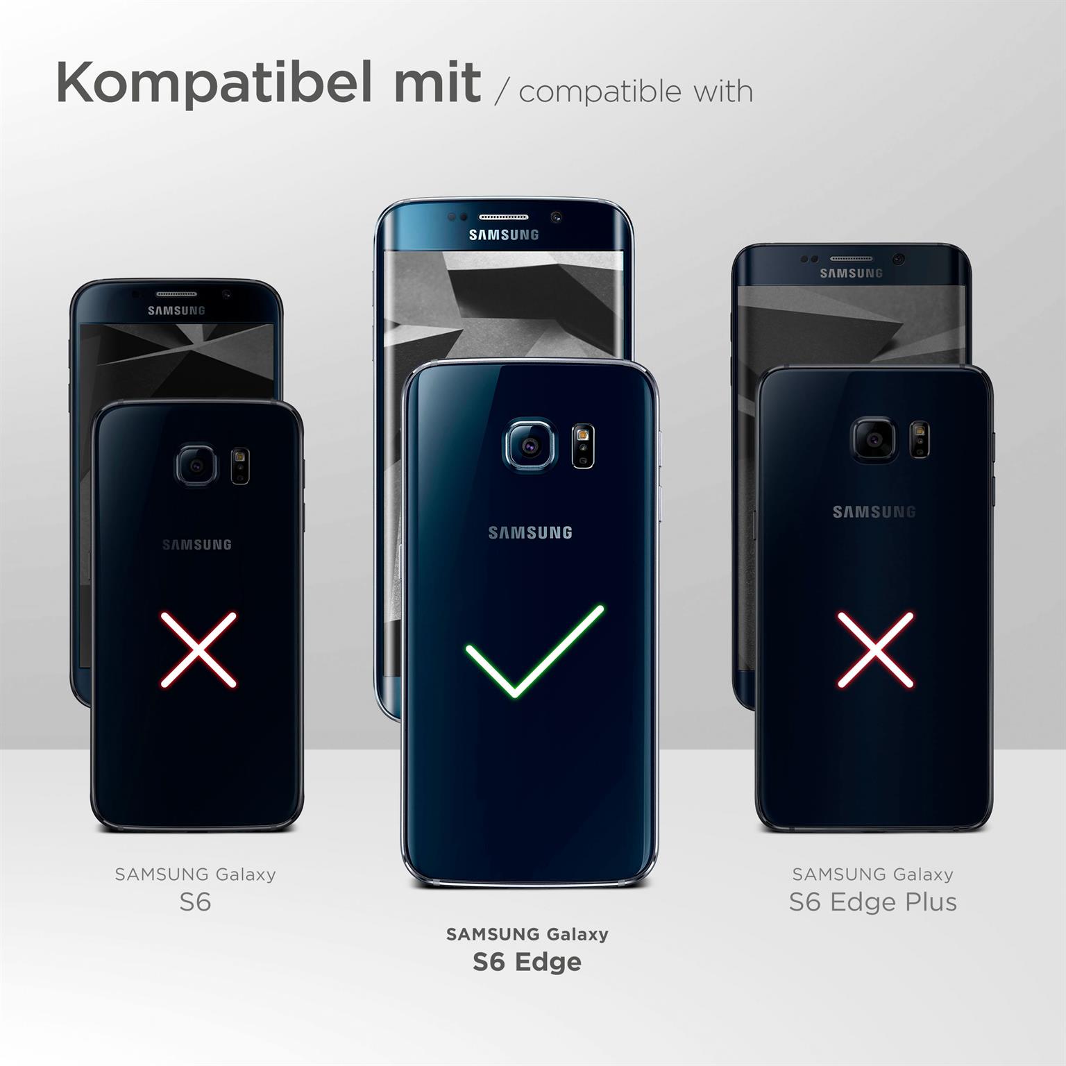 moex Fitness Case für Samsung Galaxy S6 Edge – Handy Armband aus Neopren zum Joggen, Sport Handytasche – Schwarz