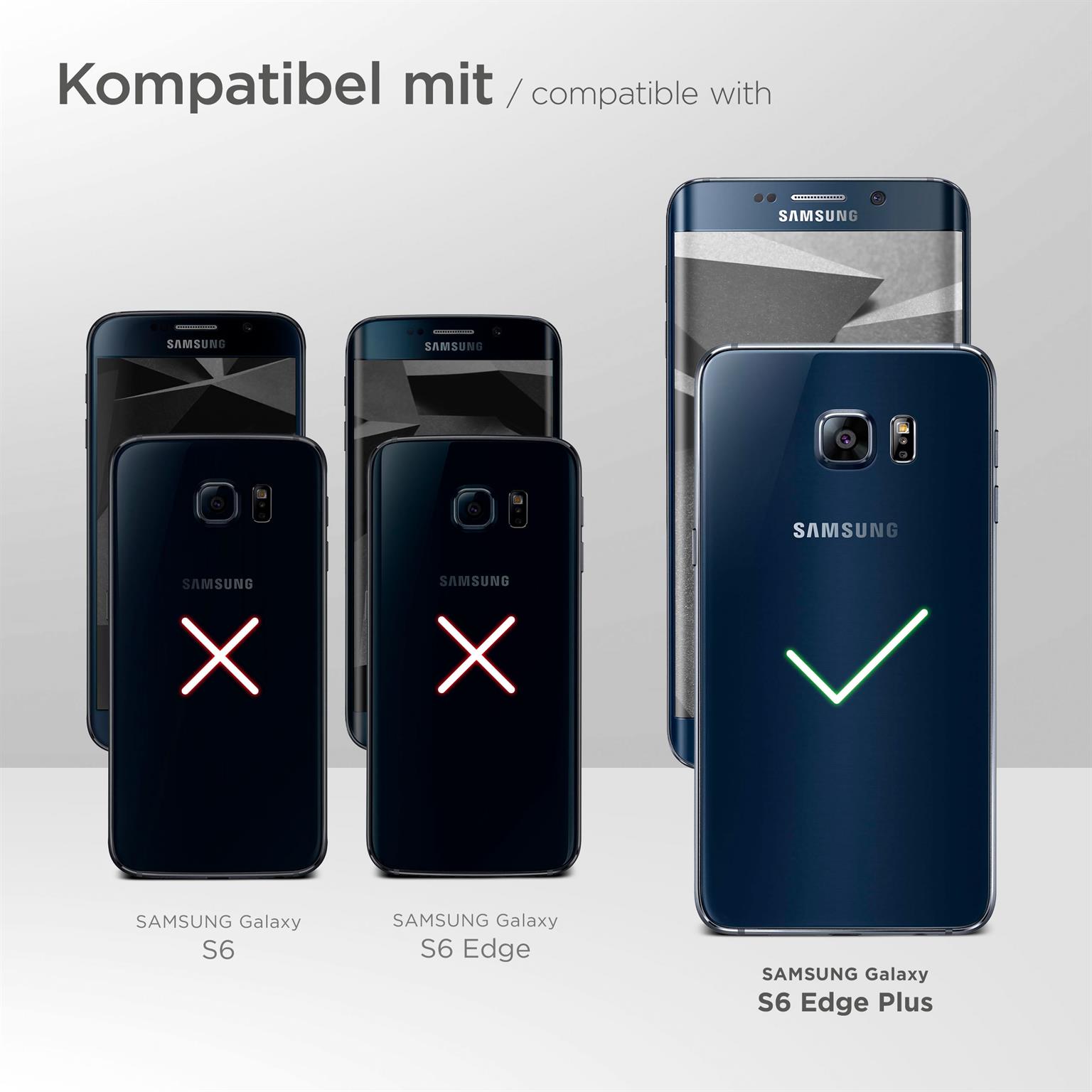 ONEFLOW Zeal Case für Samsung Galaxy S6 Edge Plus – Handy Gürteltasche aus PU Leder mit Kartenfächern