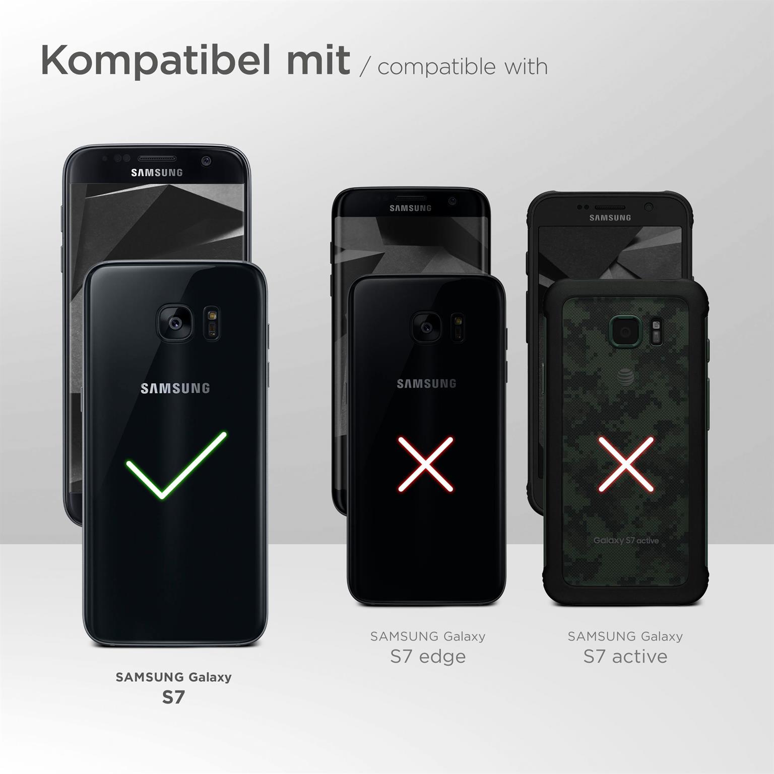 moex Double Case für Samsung Galaxy S7 – 360 Grad Hülle aus Silikon, Rundumschutz beidseitig