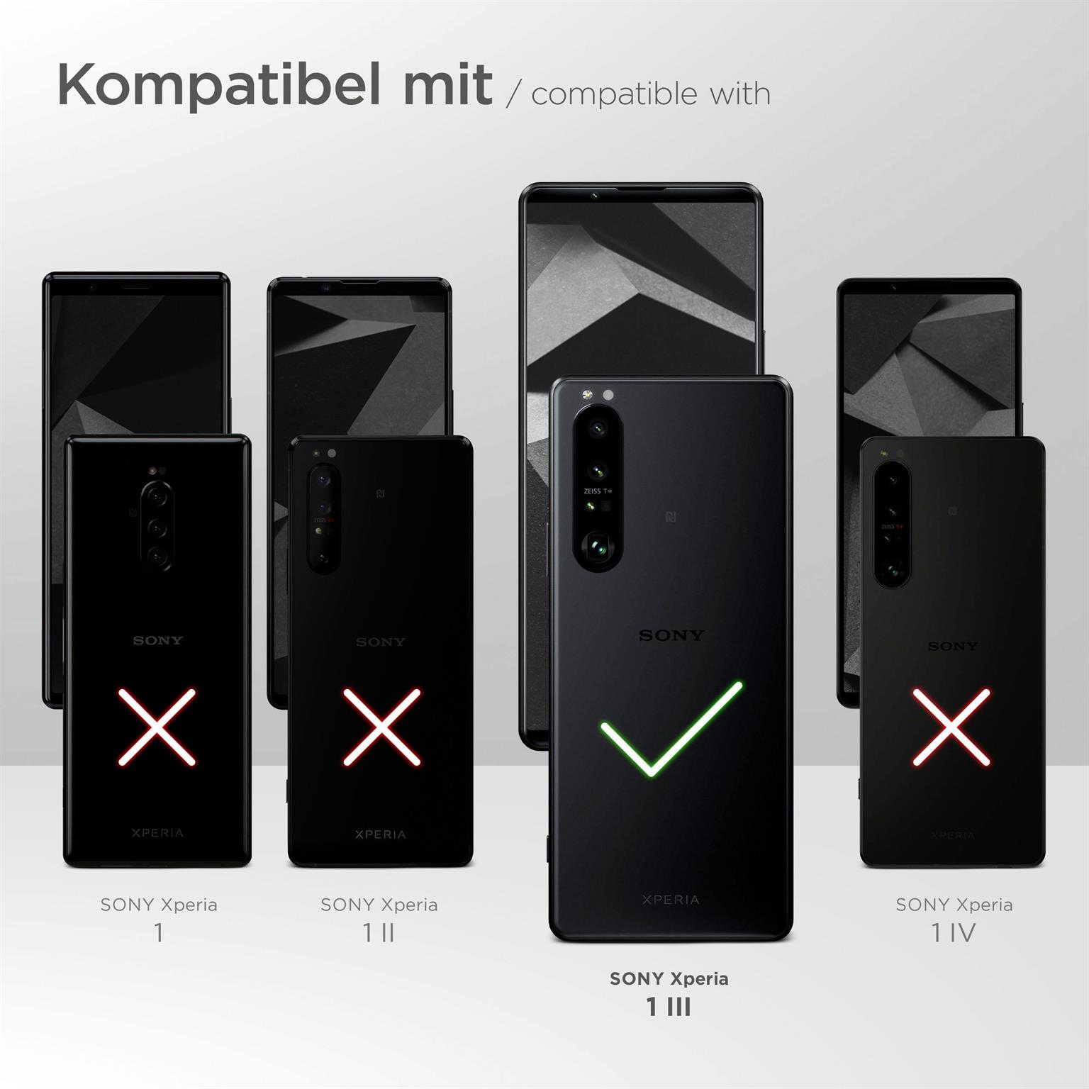 moex Book Case für Sony Xperia 1 III – Klapphülle aus PU Leder mit Kartenfach, Komplett Schutz