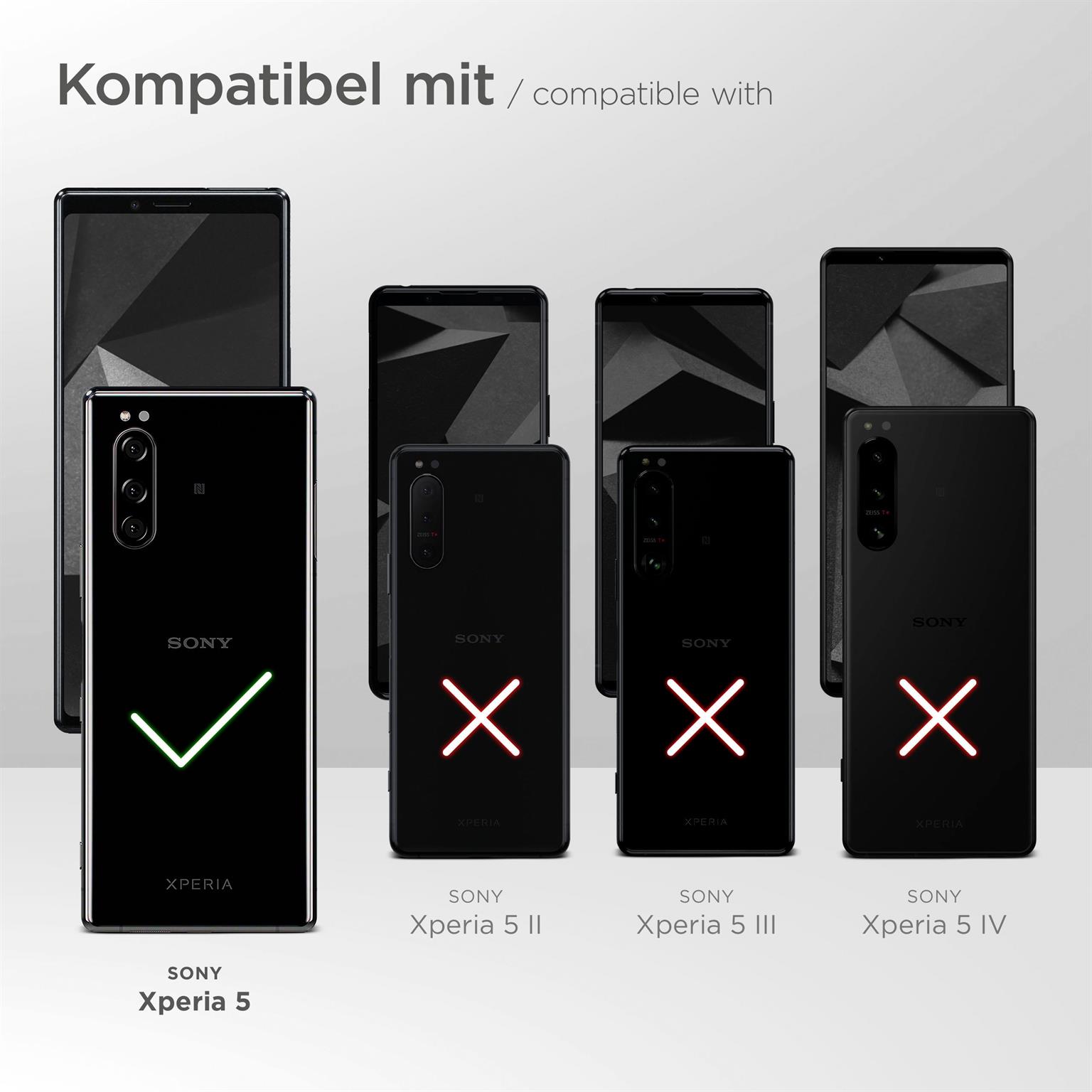 moex ShockProtect Klar für Sony Xperia 5 – Panzerglas für kratzfesten Displayschutz, Ultra klar